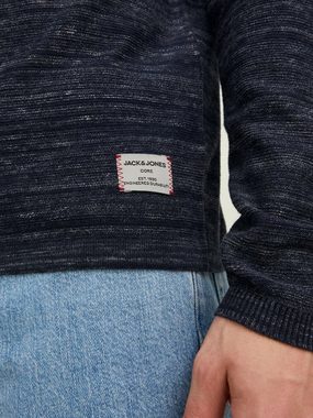 Jack & Jones Strickpullover Dünner Langarm Strickpullover Basic Sweater Meliert JCOBERG 4519 in Navy