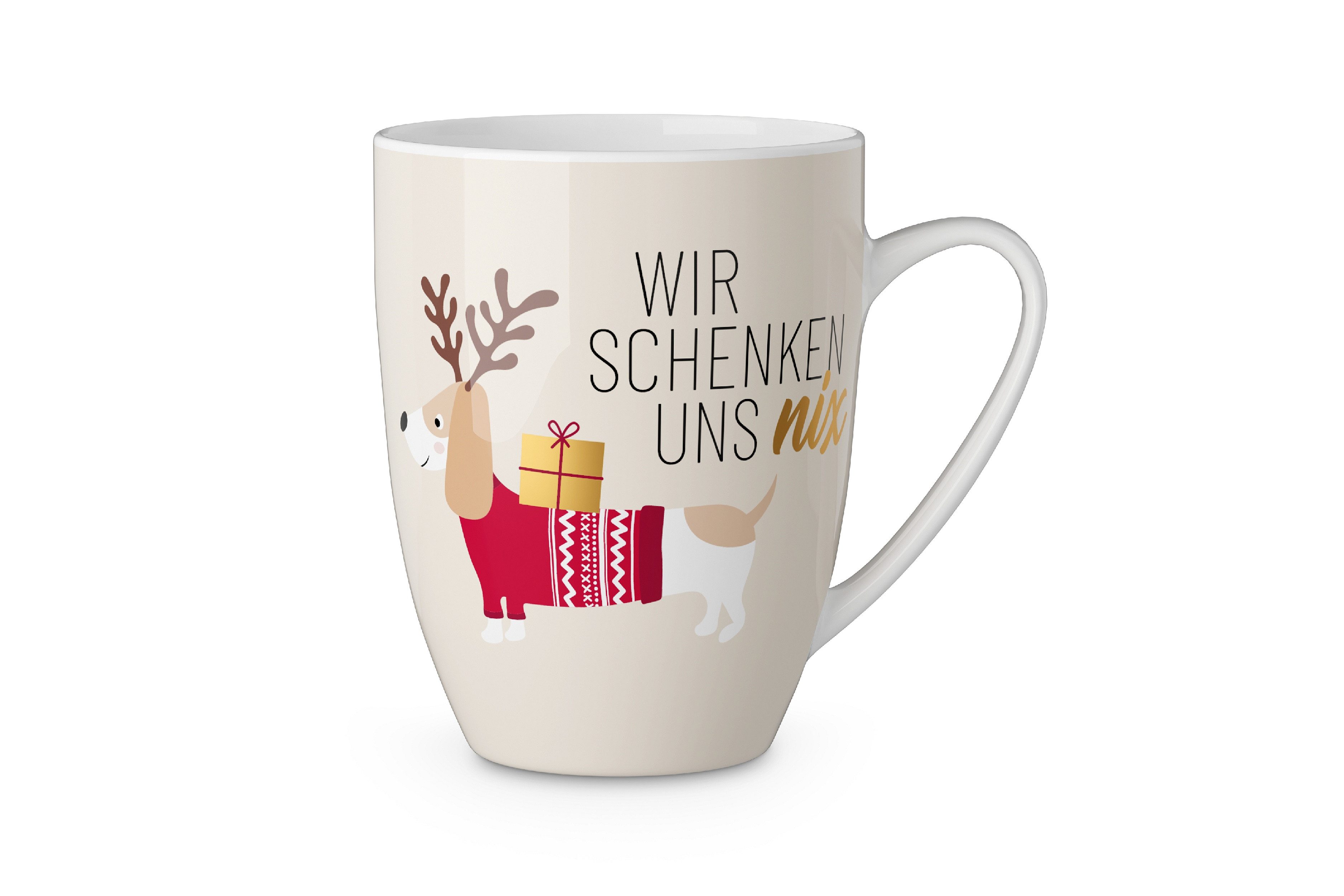La Vida Tasse Weihnachtstasse Kaffee Tee Tasse Becher 0,25l Geschenk la vida Dackel, Material: Porzellan