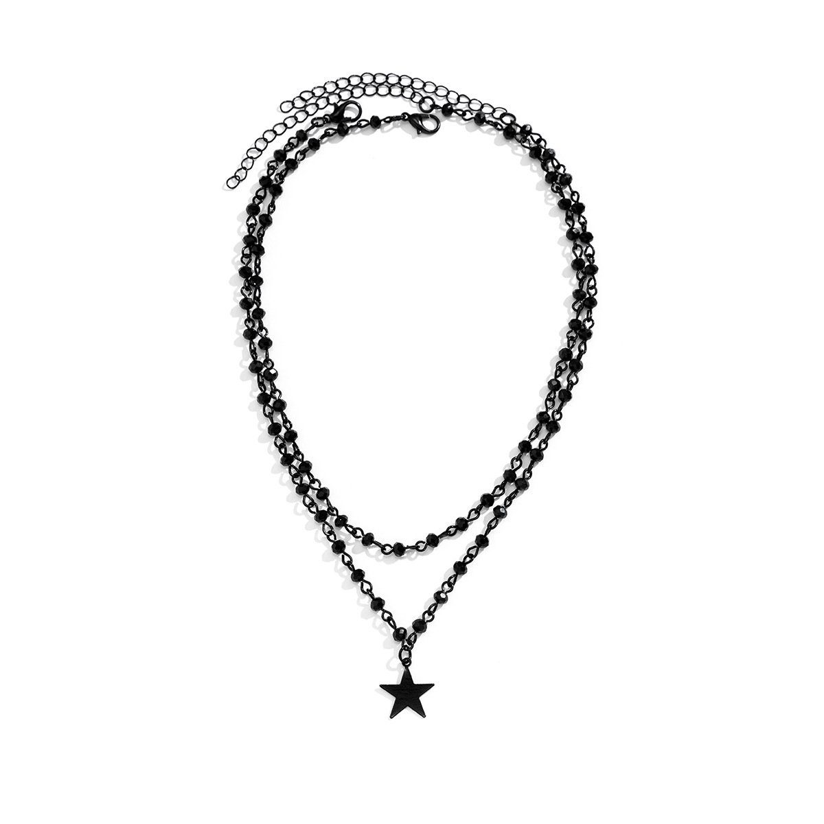 Aatrx Choker Süße und coole Doppelschicht-Halskette mit schwarzem Stern (1-tlg)