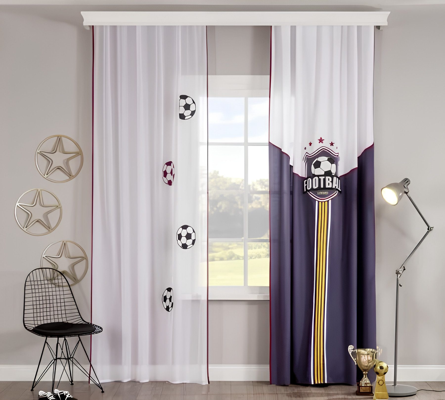 Möbel-Zeit Gardine + Vorhang GOAL Set