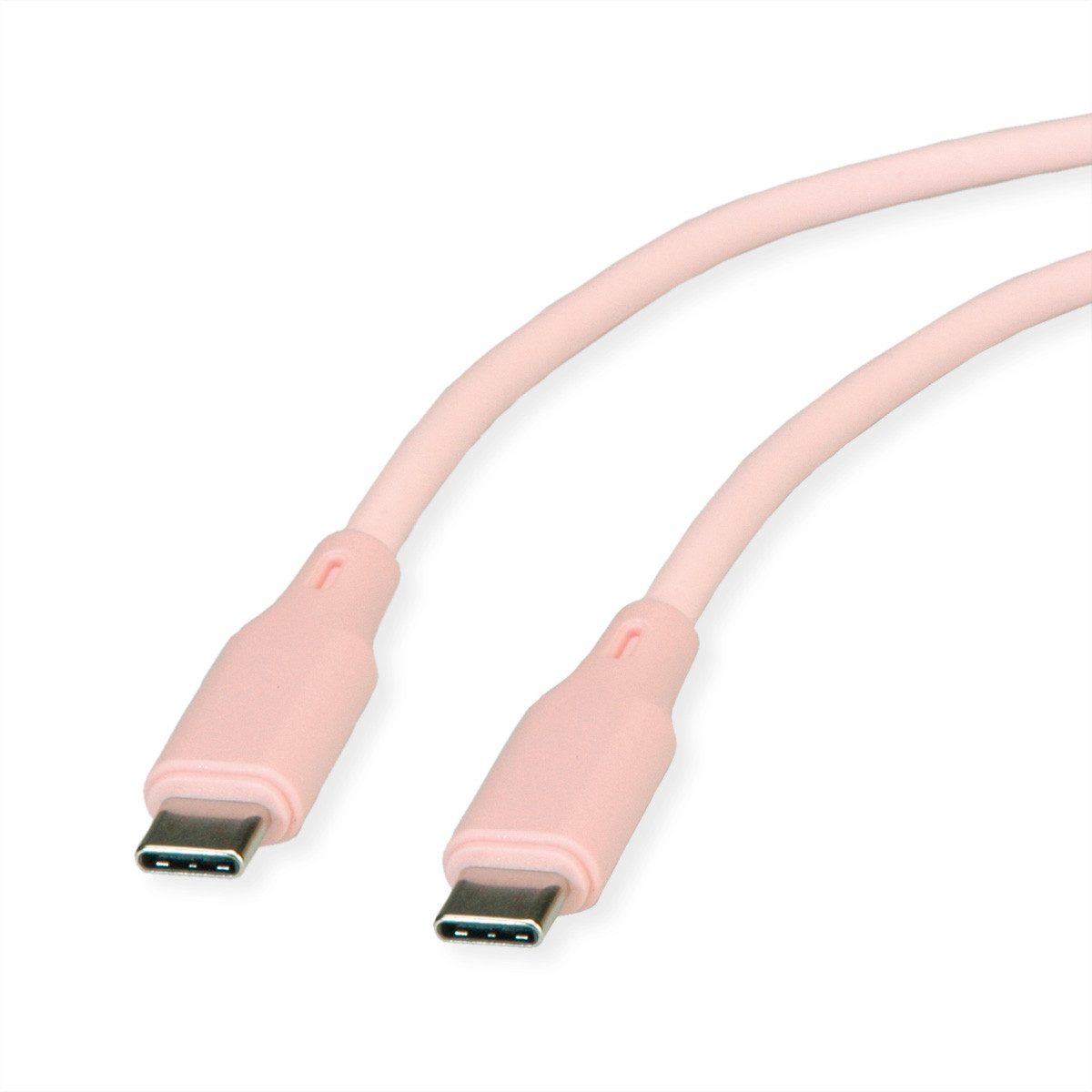 ROLINE USB 2.0 Kabel, Typ C-C, ST/ST USB-Kabel, USB Typ C (USB-C) Männlich (Stecker), USB Typ C (USB-C) Männlich (Stecker) (100.0 cm), Silikon, 60W