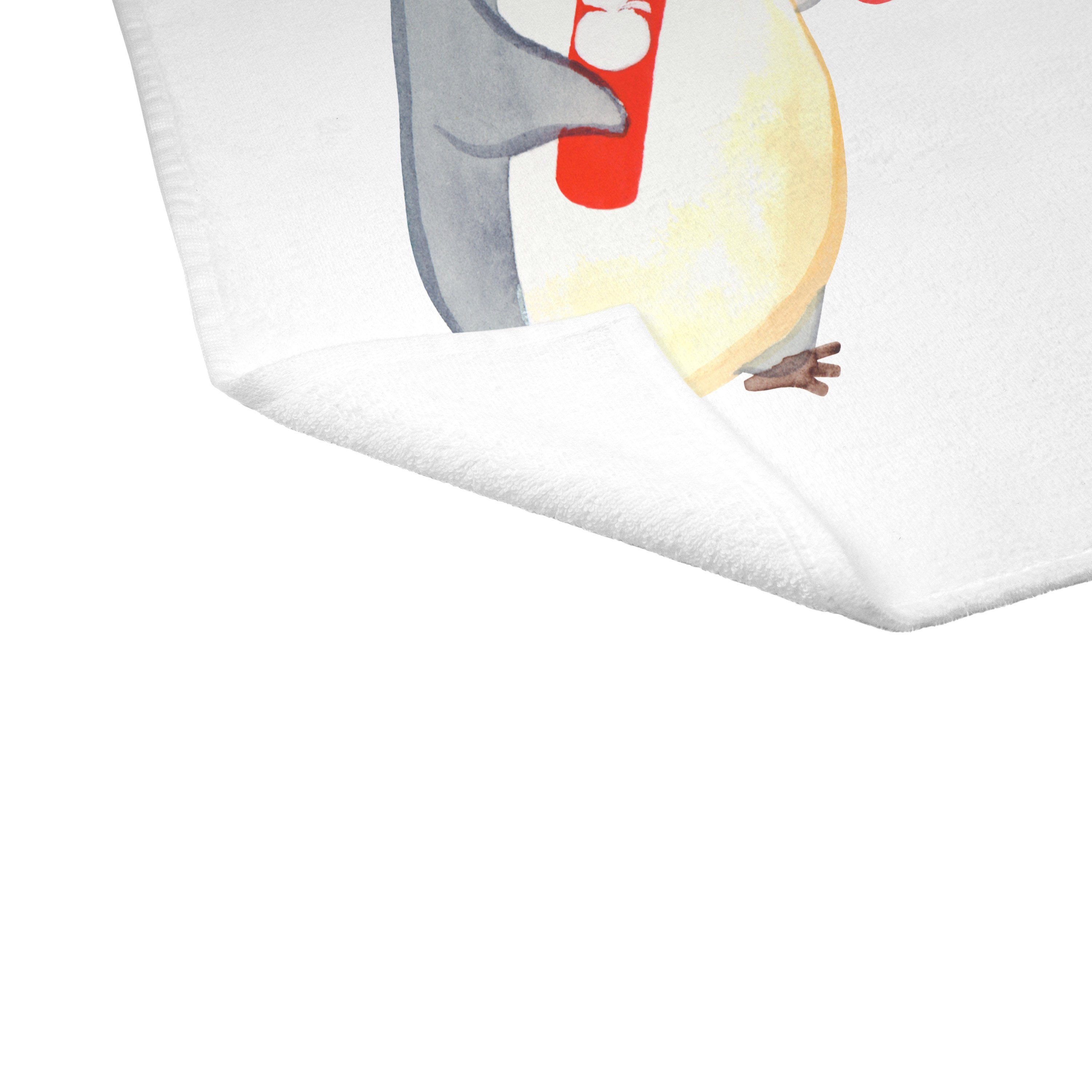 Imbissver, Handtuch, Handtuch (1-St) Kinder - Geschenk, & Mrs. Herz Panda Imbissbesitzer - Weiß mit Mr.