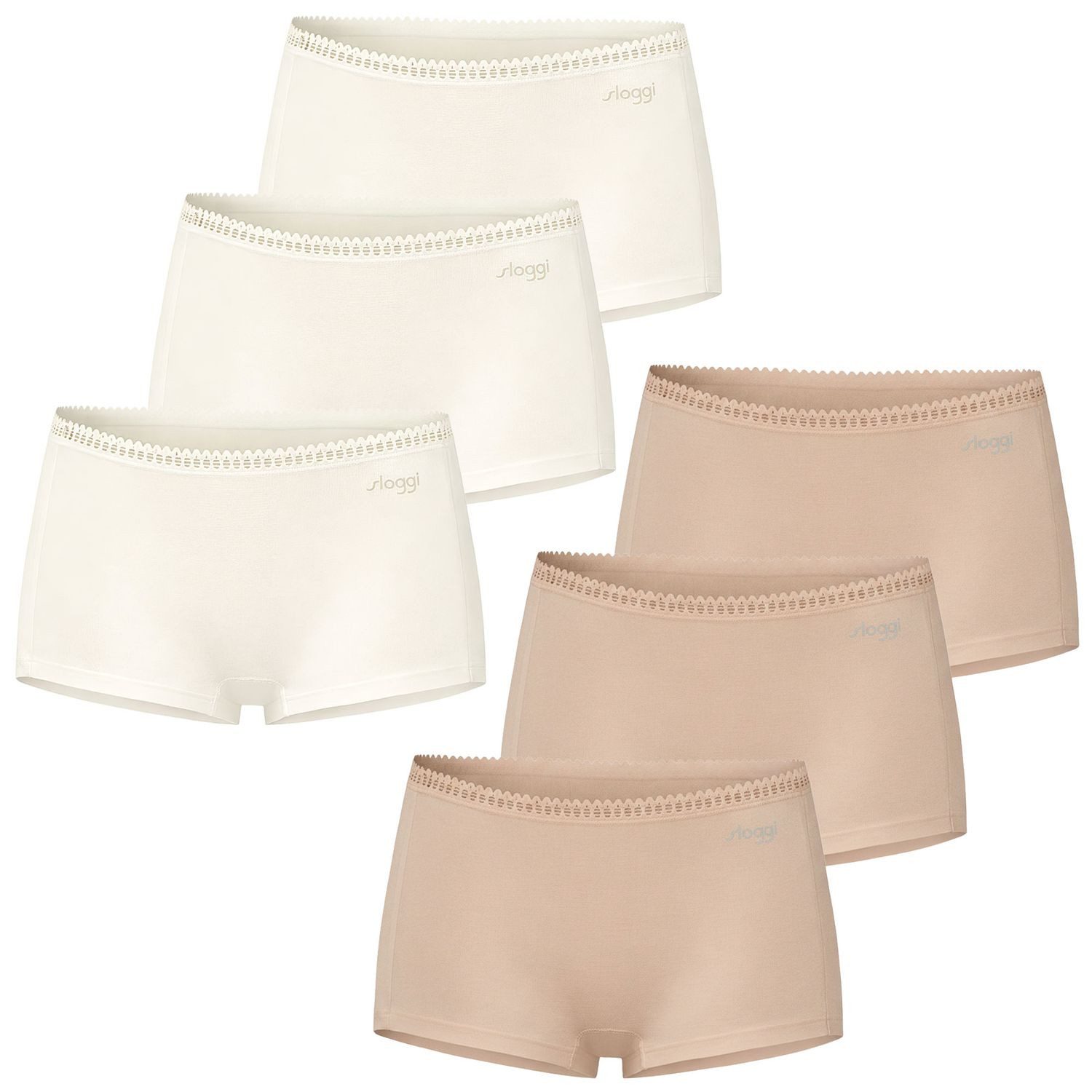 3 x creme + 3 x beige
