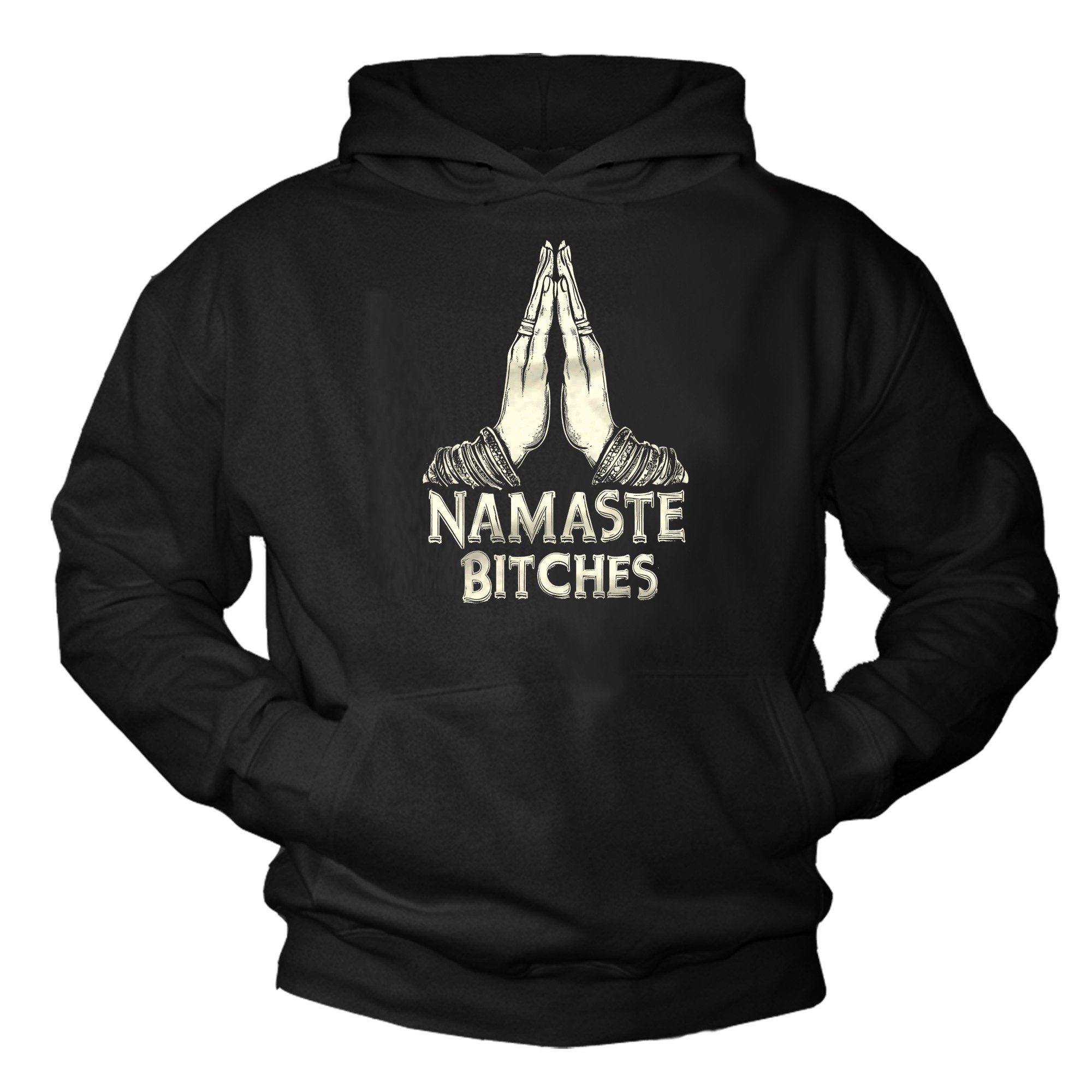 MAKAYA Kapuzenpullover Herren Kapuzenpullover mit Buddha Print – Yoga & Zen Motiv schwarz (Schwarz, S, M, L, XL, XXL, XXXL, XXXXL) Baumwolle