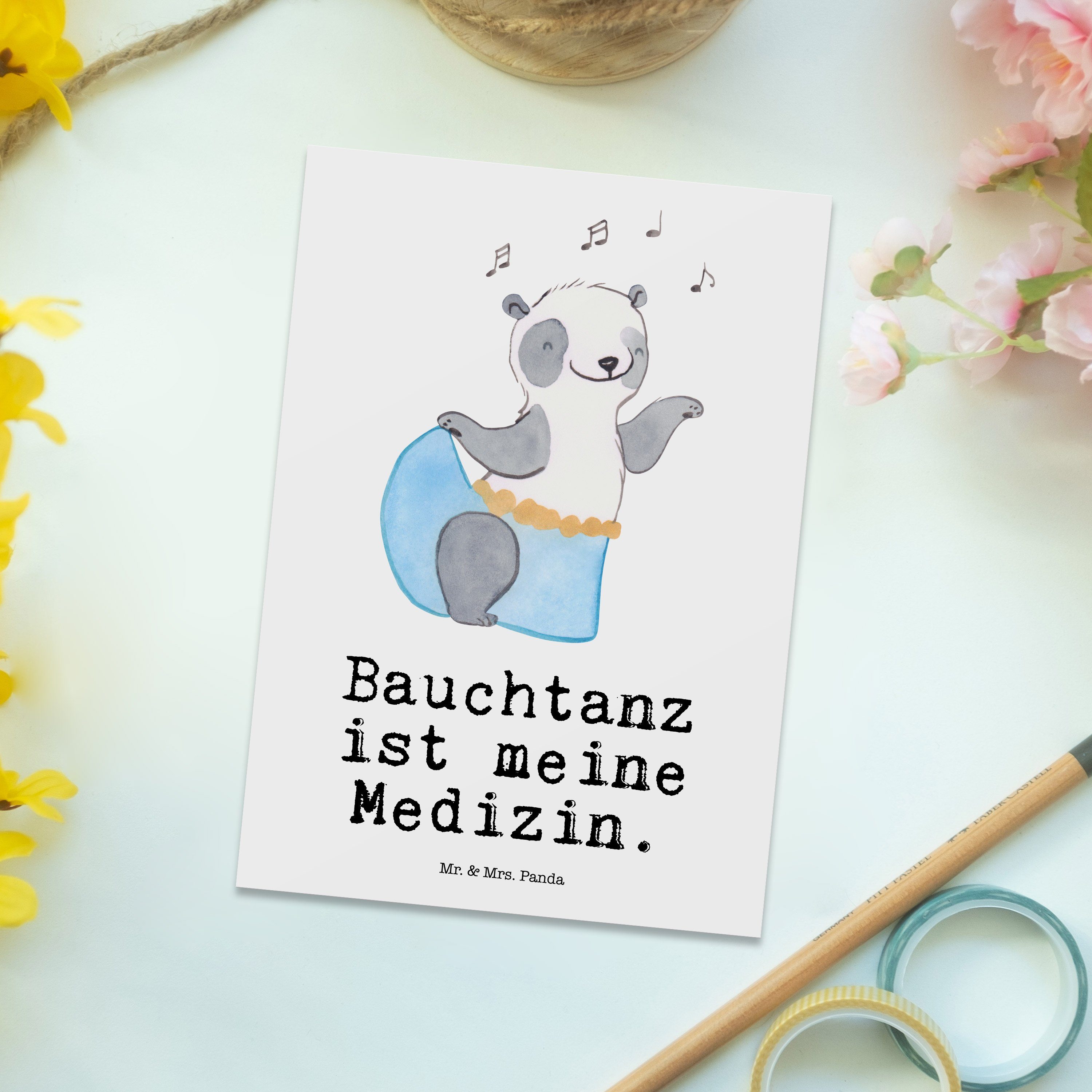 Mrs. Medizin Mr. & Postkarte Gewin Bauchtanz - Panda Tanzen, Weiß Panda Dankeskarte, - Geschenk,