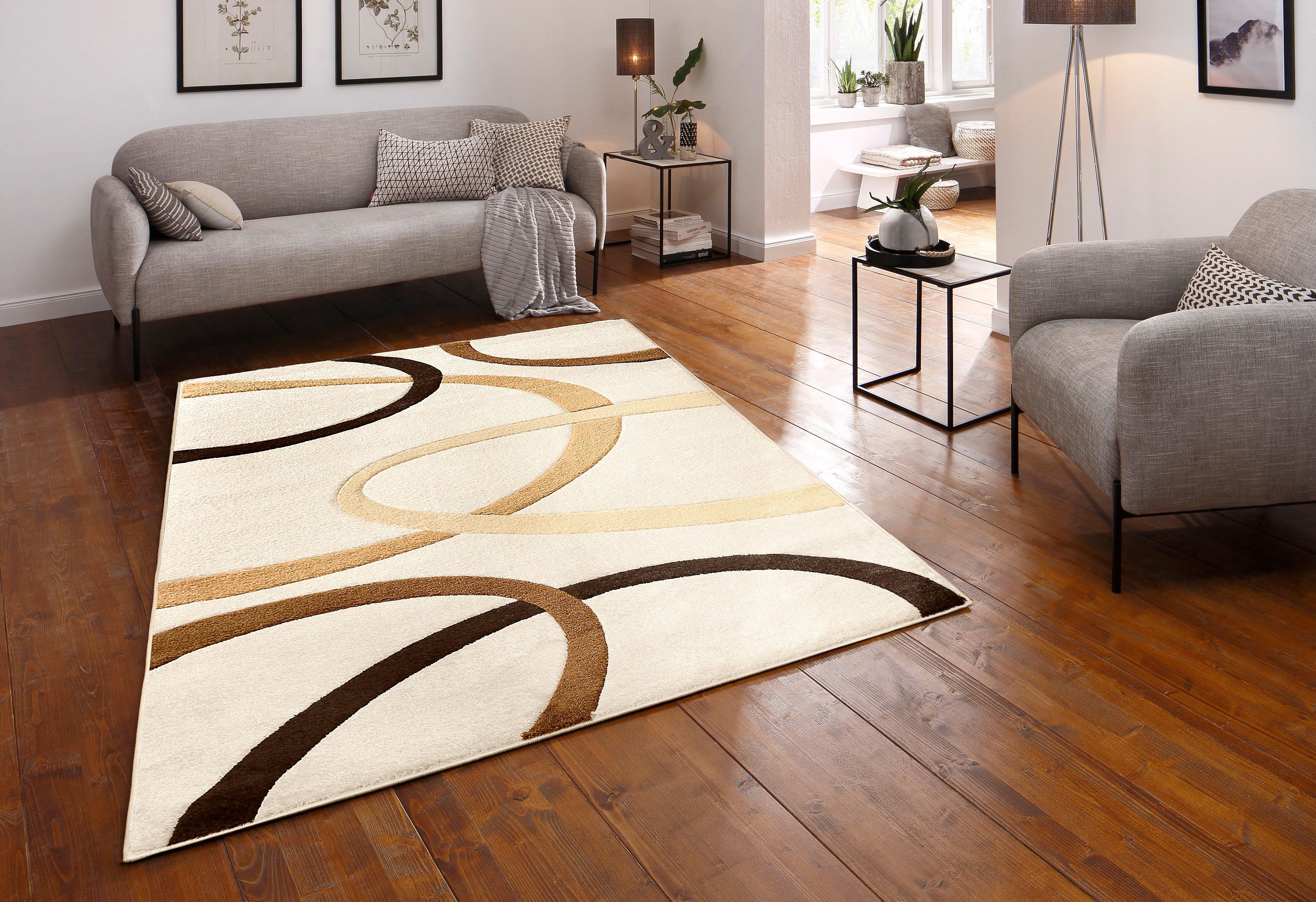 Teppich Bill, my rechteckig, Konturenschnitt, Kurzflor, natur mm, home, mit elegant, handgearbeitetem Höhe: 10 3D-Design