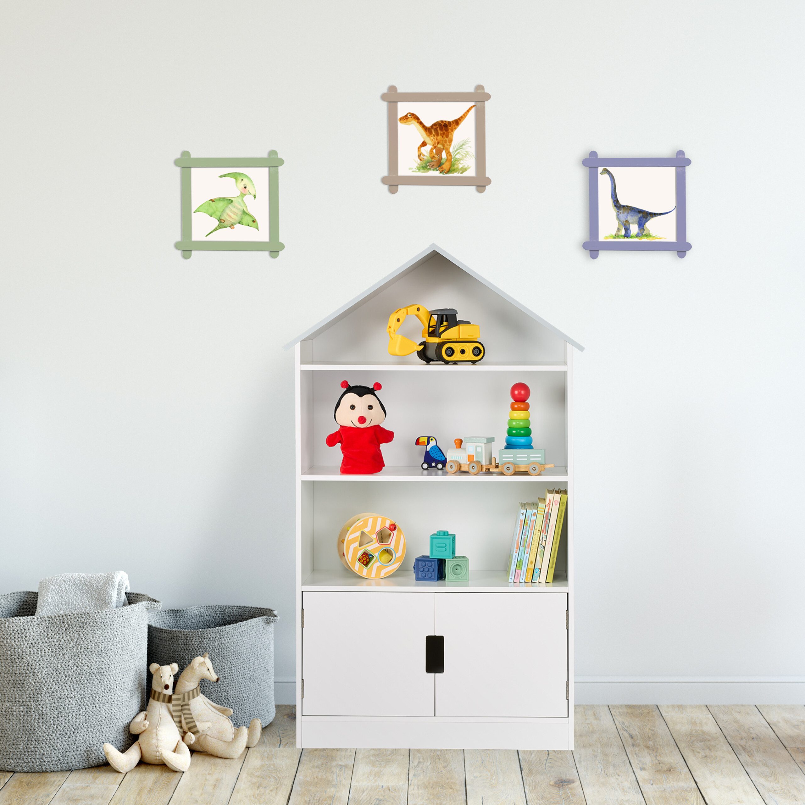 relaxdays Standregal Kinderregal Hausform