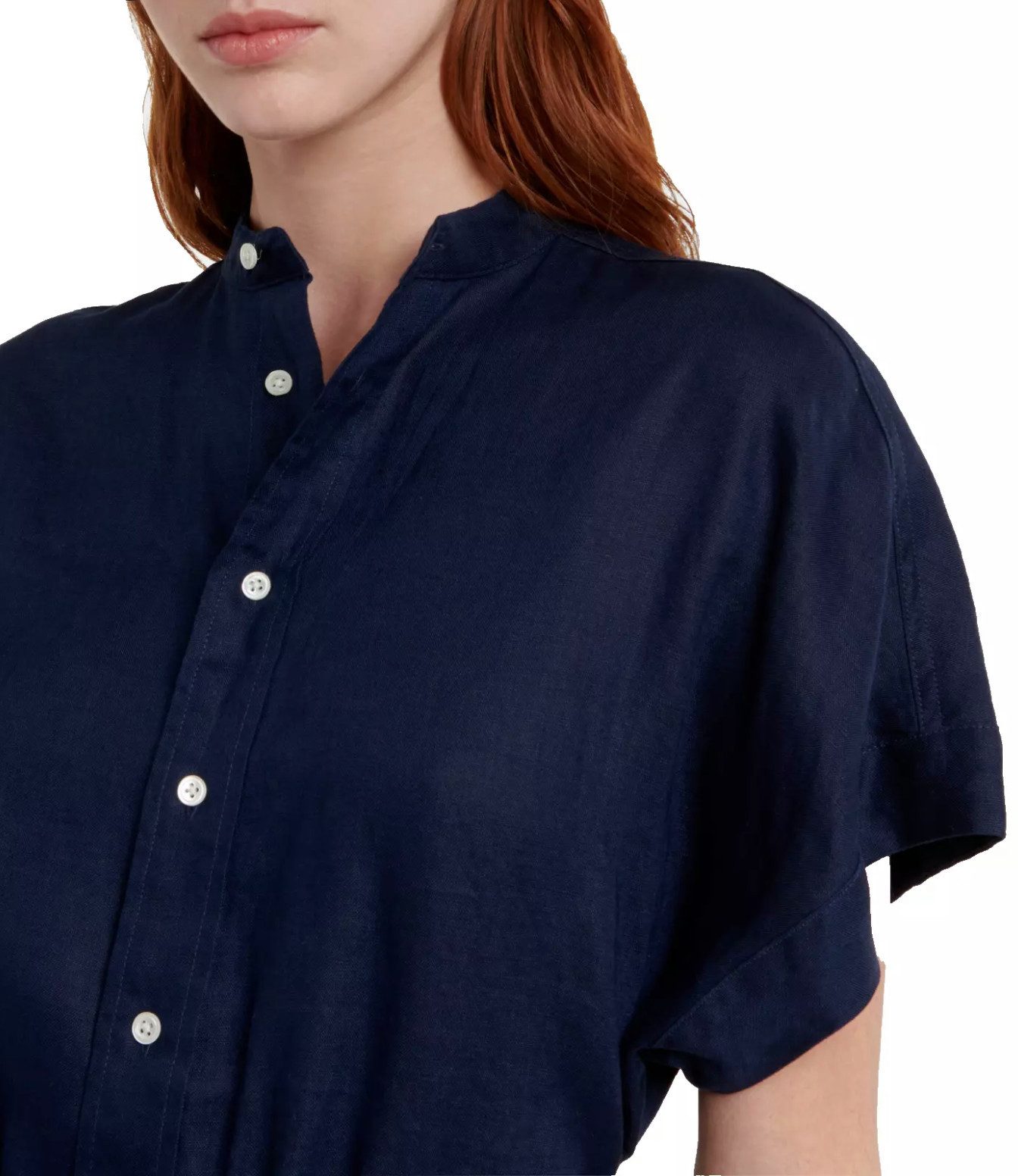 Polo Ralph Lauren Sommerkleid Leinen Kleid mit Gürtel : Seitenschlitze am Saum, Box-Falte an der Rückseite