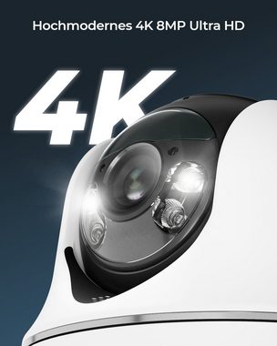 Reolink 4K 8MP Smarte kabellose Argus Series B440 Überwachungskamera (Außenbereich, 5/2,4 GHz Dualband WLAN, Spotlight, 4K, Personen-/Fahrzeugerkennung)