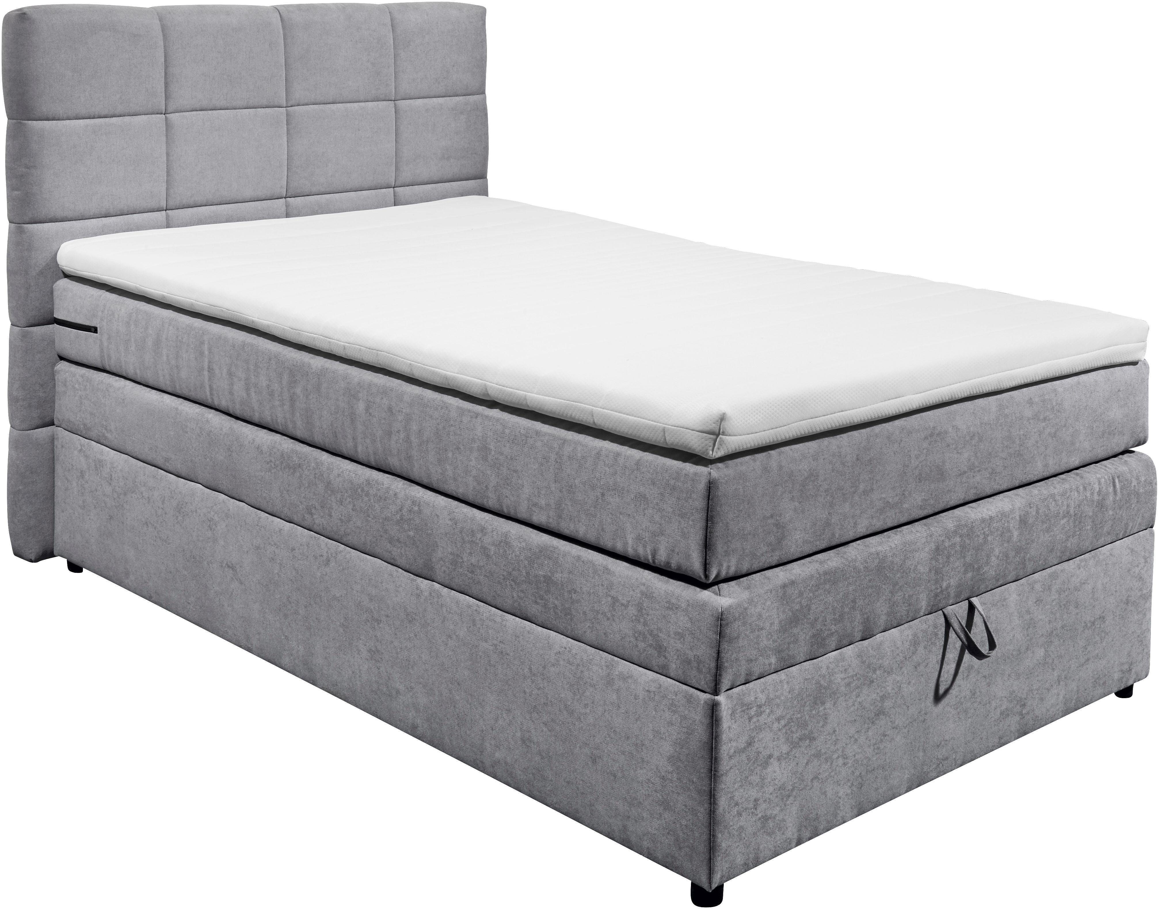 Soro grey Boxspringbett inkl. Topper Bettkasten 90 Tacoma, light EXCITING hellgrau ED und DESIGN