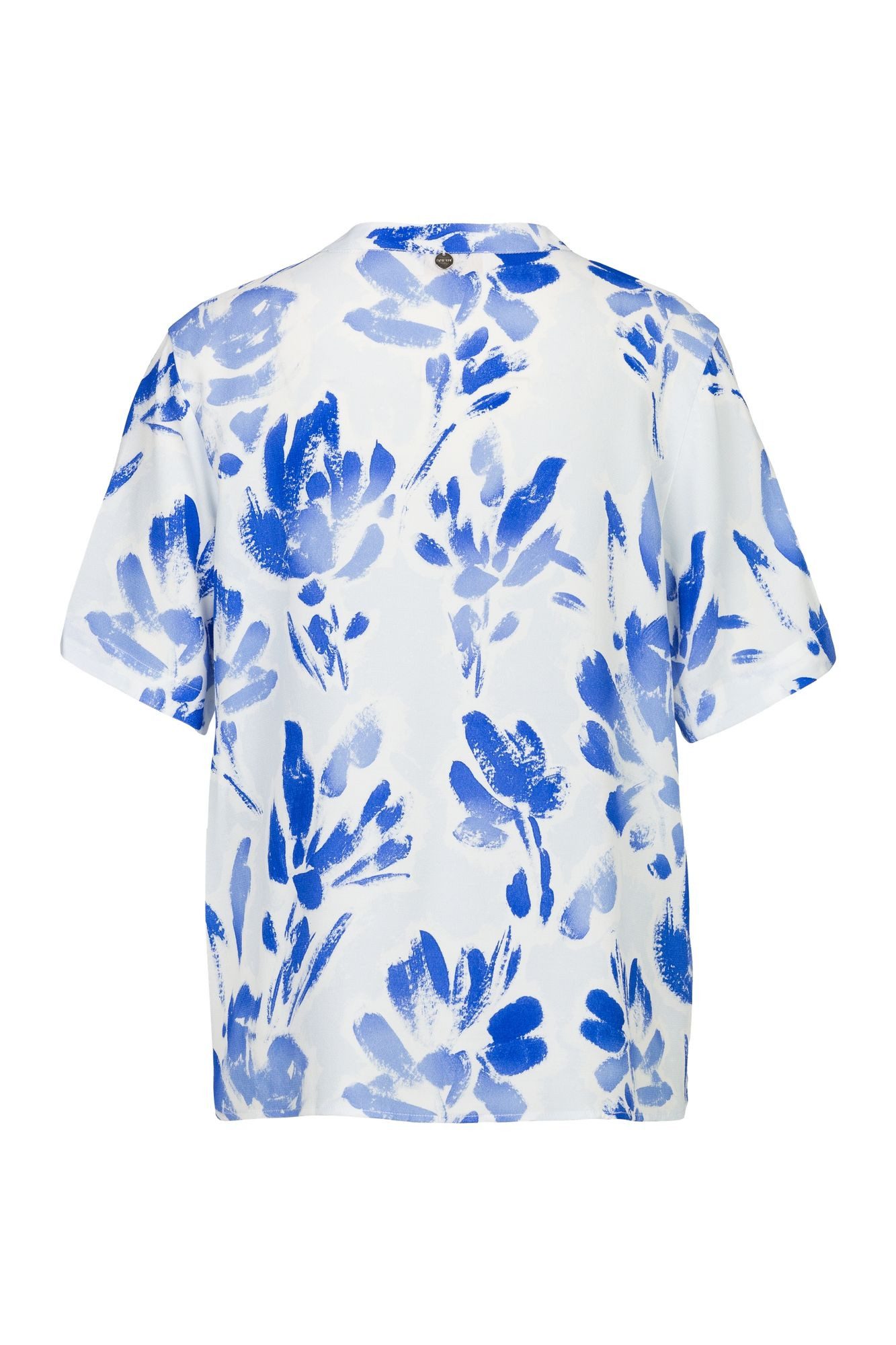 RICHROYAL Kurzarmbluse D-Bluse mit blauem Allover-Print günstig online kaufen