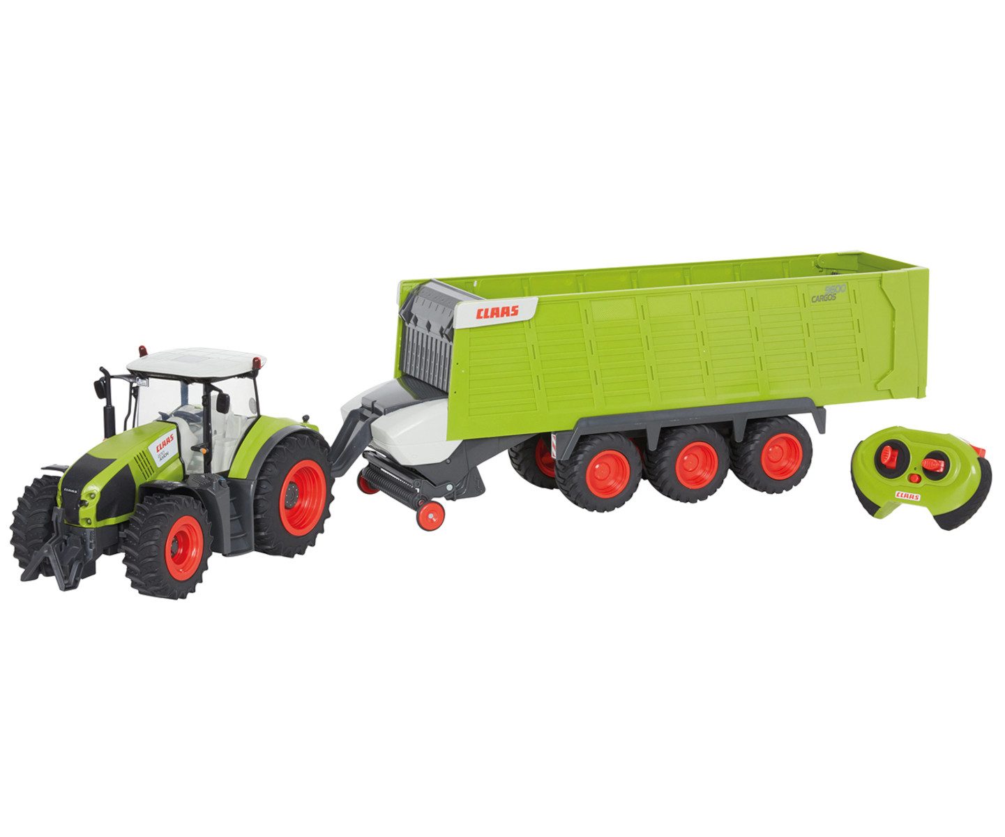 Happy People RC-Traktor Claas Axion 870 + Anhänger Cargos 9600, mit Spurjustierung und Licht