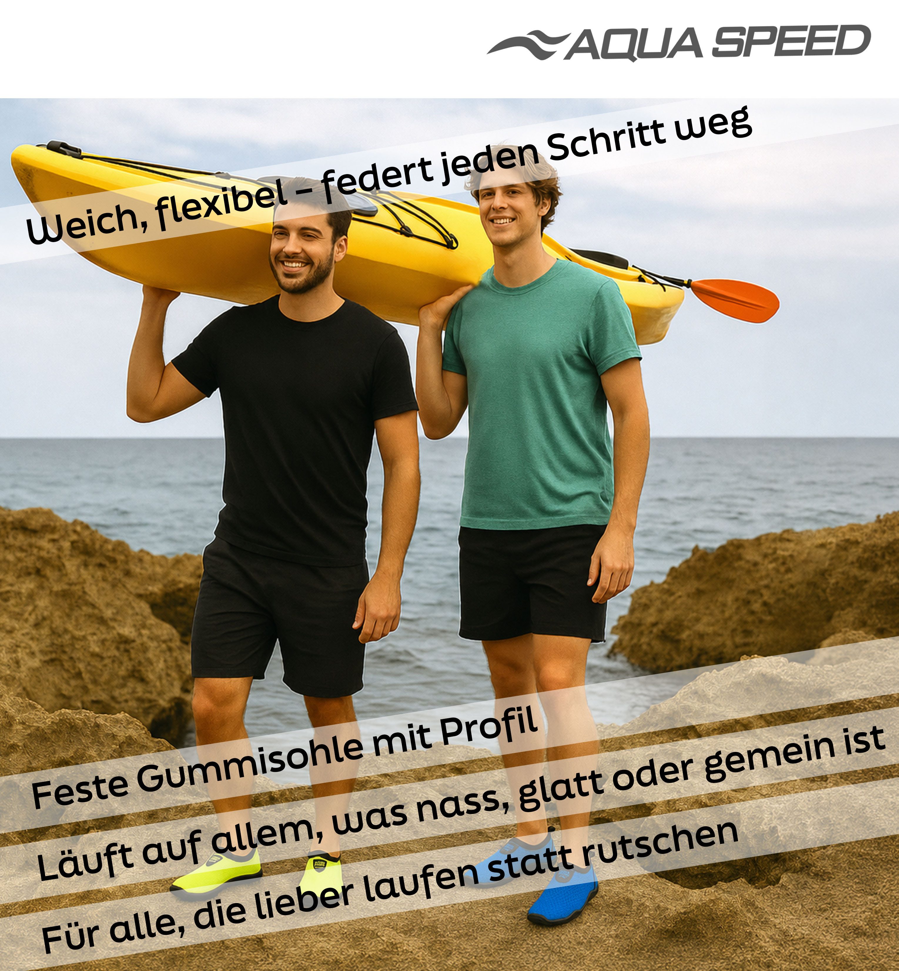 Aqua Speed 30-Aqua Shoe modische Aqua Schuhe + Microfaserhandtuch Wasserschuh – Bild 5 von 5