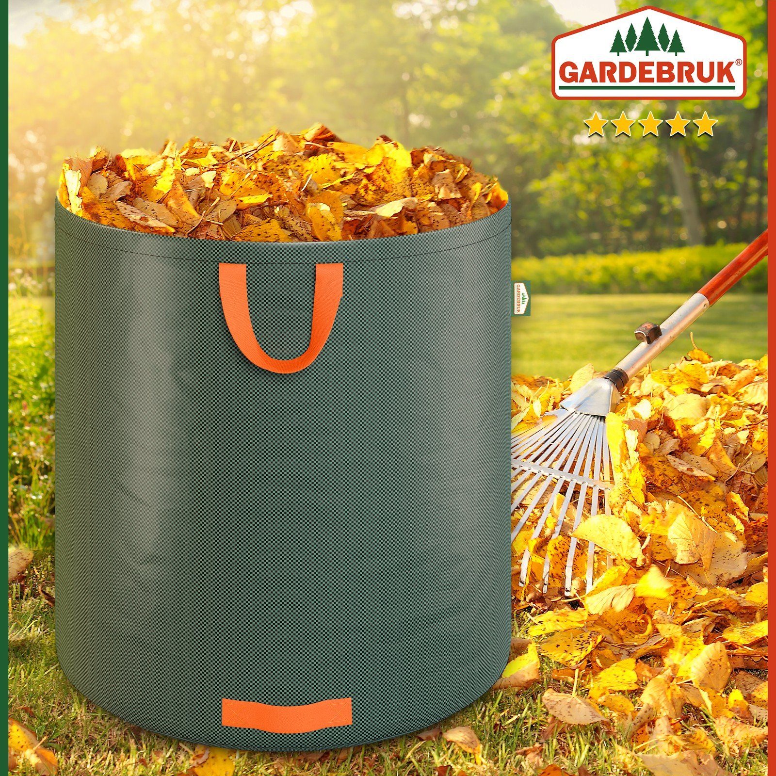 Gardebruk Gartensack, (2-tlg), Gartenabfallsack 2x500 Liter 50 kg Belastbarkeit stabil robust