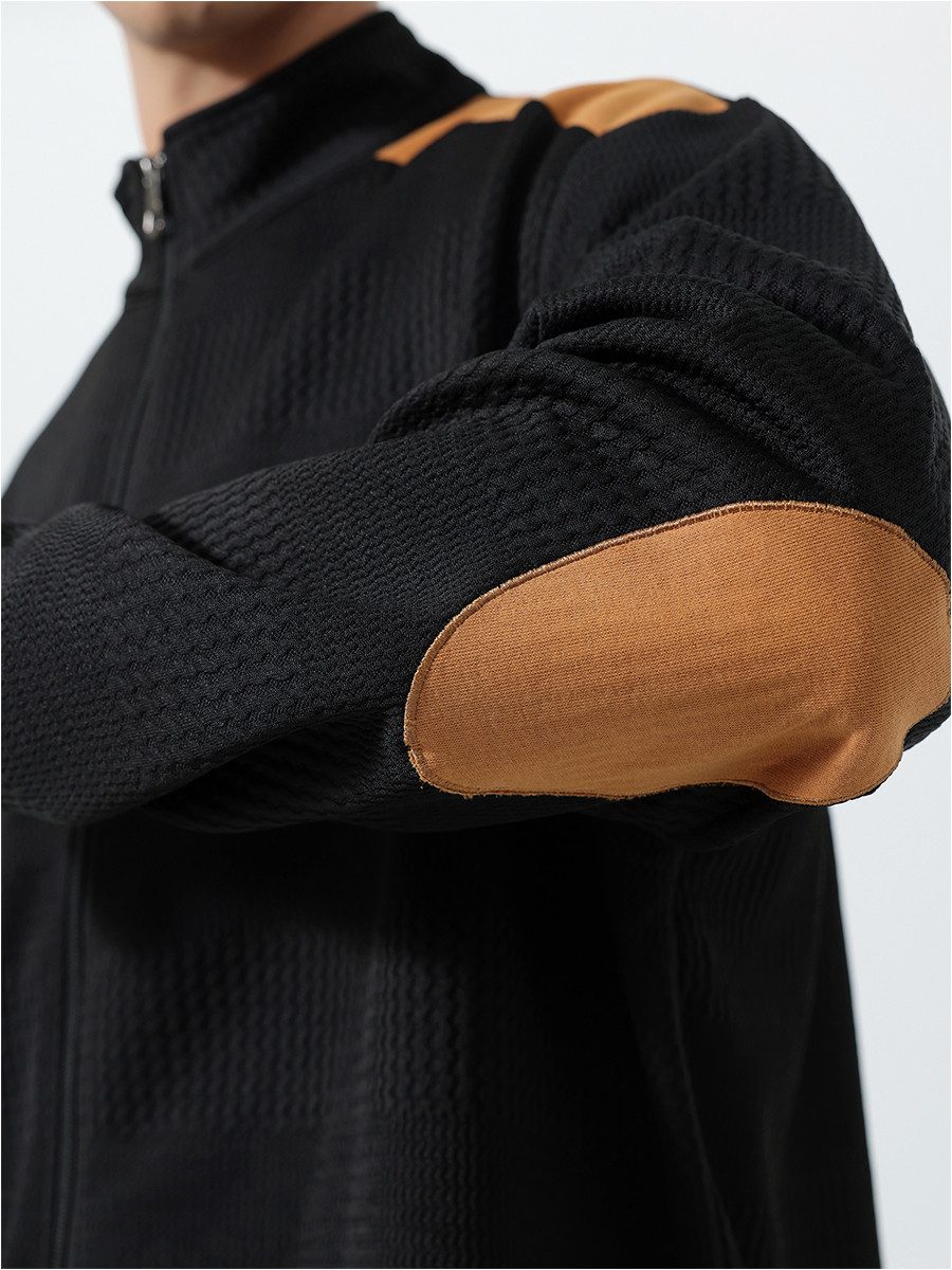 YOUTHUP Cardigan Herren Jacquard Jacke Übergangsjacke