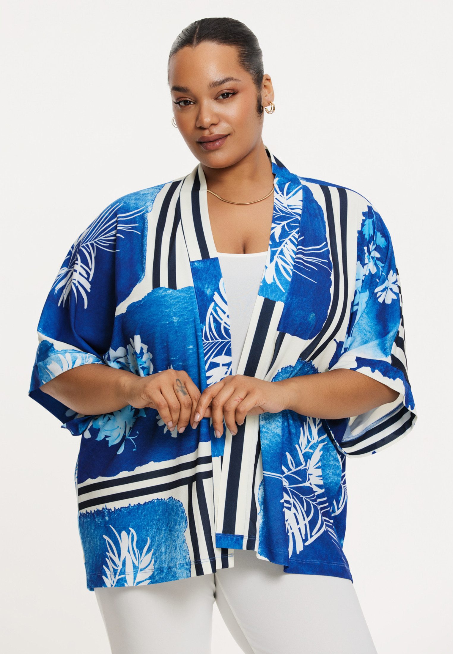 YOEK Cardigan Damen Kimono mit Druck