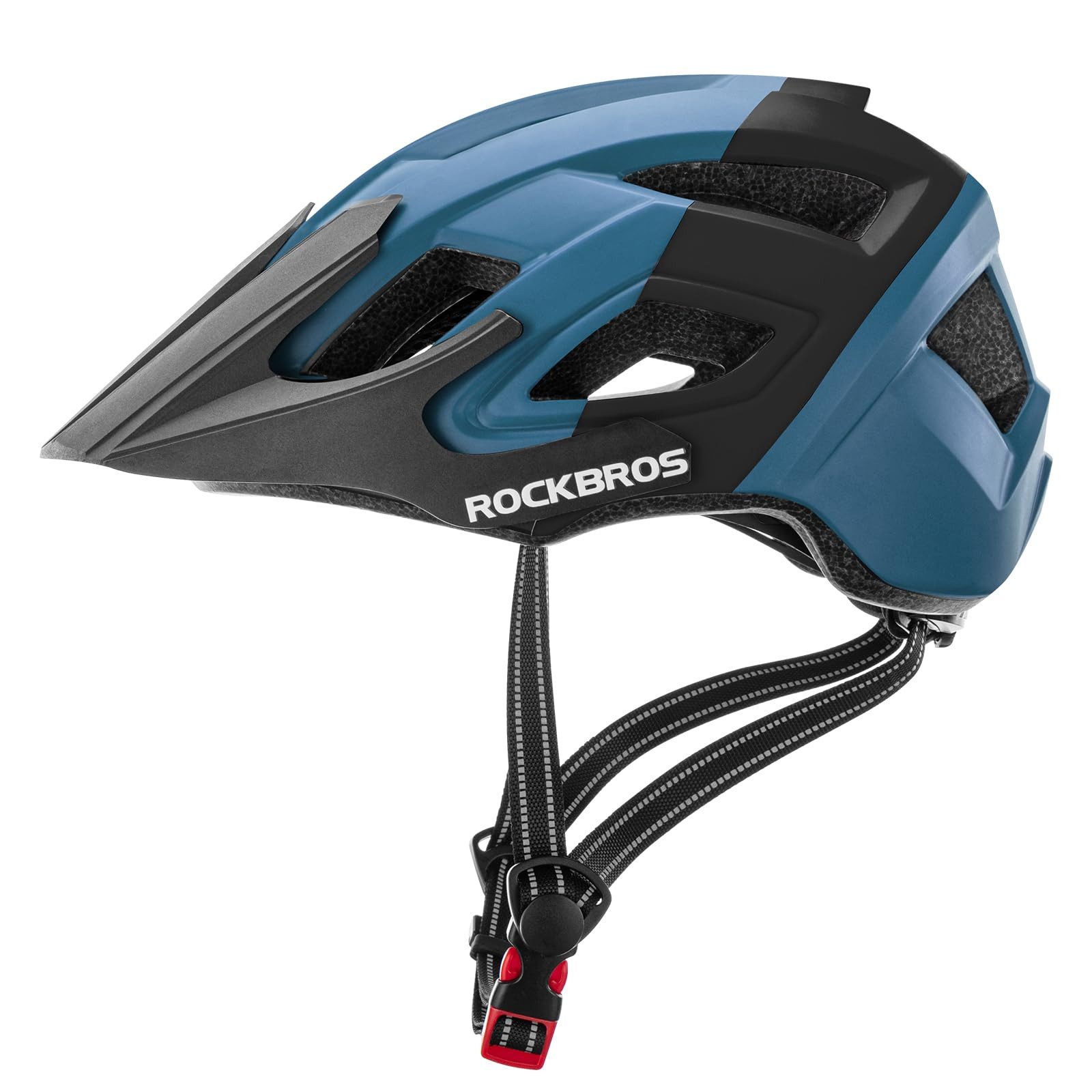 ROCKBROS Fahrradhelm Fahrradhelm Sicherheitshelm Radhelm (Mountainbike und Straßenrad Zubehörteile, Einheitsgröße 56-62 cm), Integriertes Visier schützt