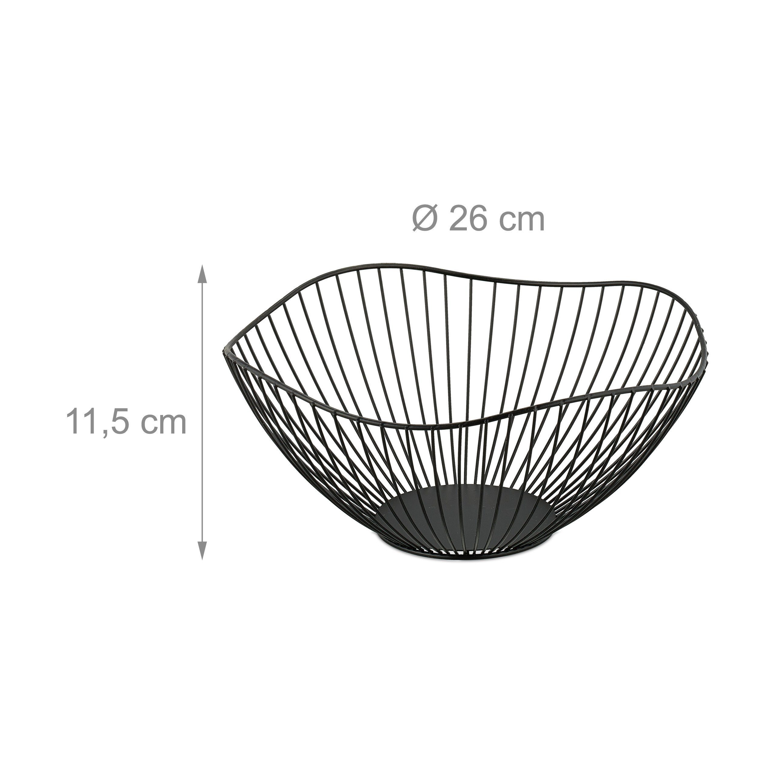 Eisen Geschwungene Metall, Obstschale aus relaxdays Obstschale