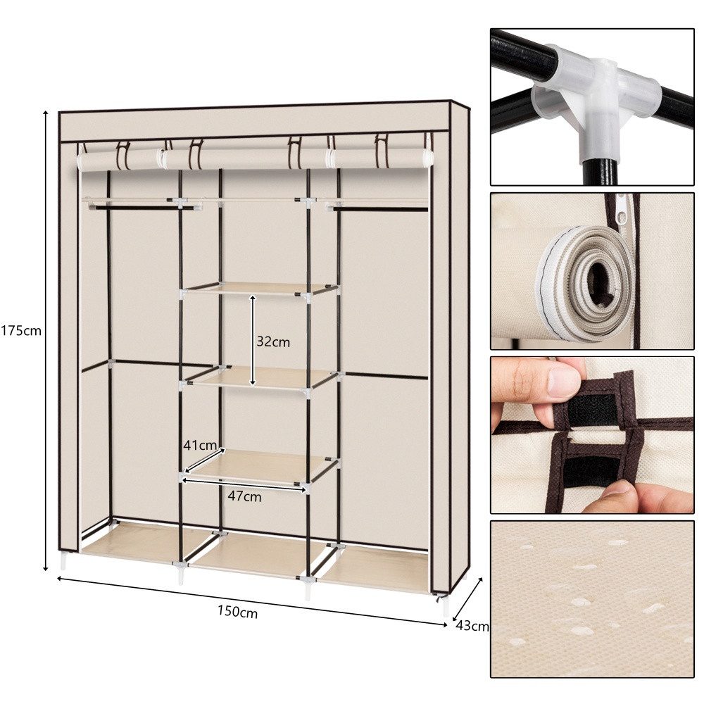 VINGLI Stoffschrank Kleiderschrank, 150 x 45 günstig online kaufen