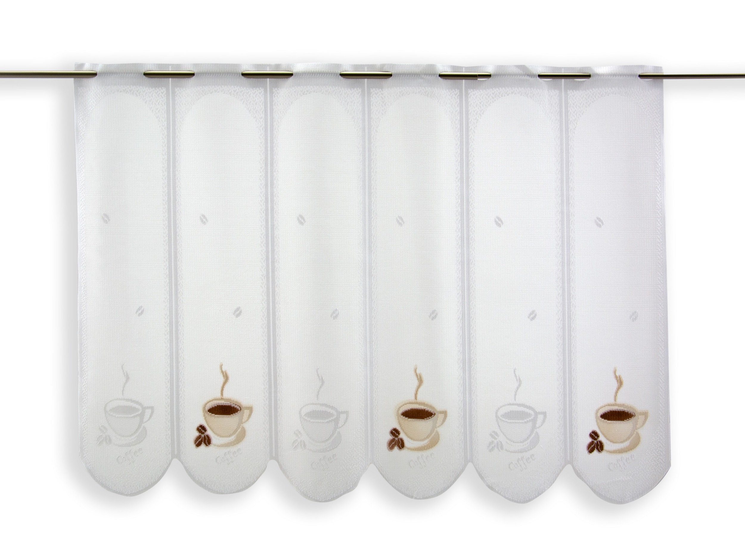 Scheibengardine Scheibengardine Kaffee Tasse, Höhe 60cm, transparent,  Clever-Kauf-24, transparent