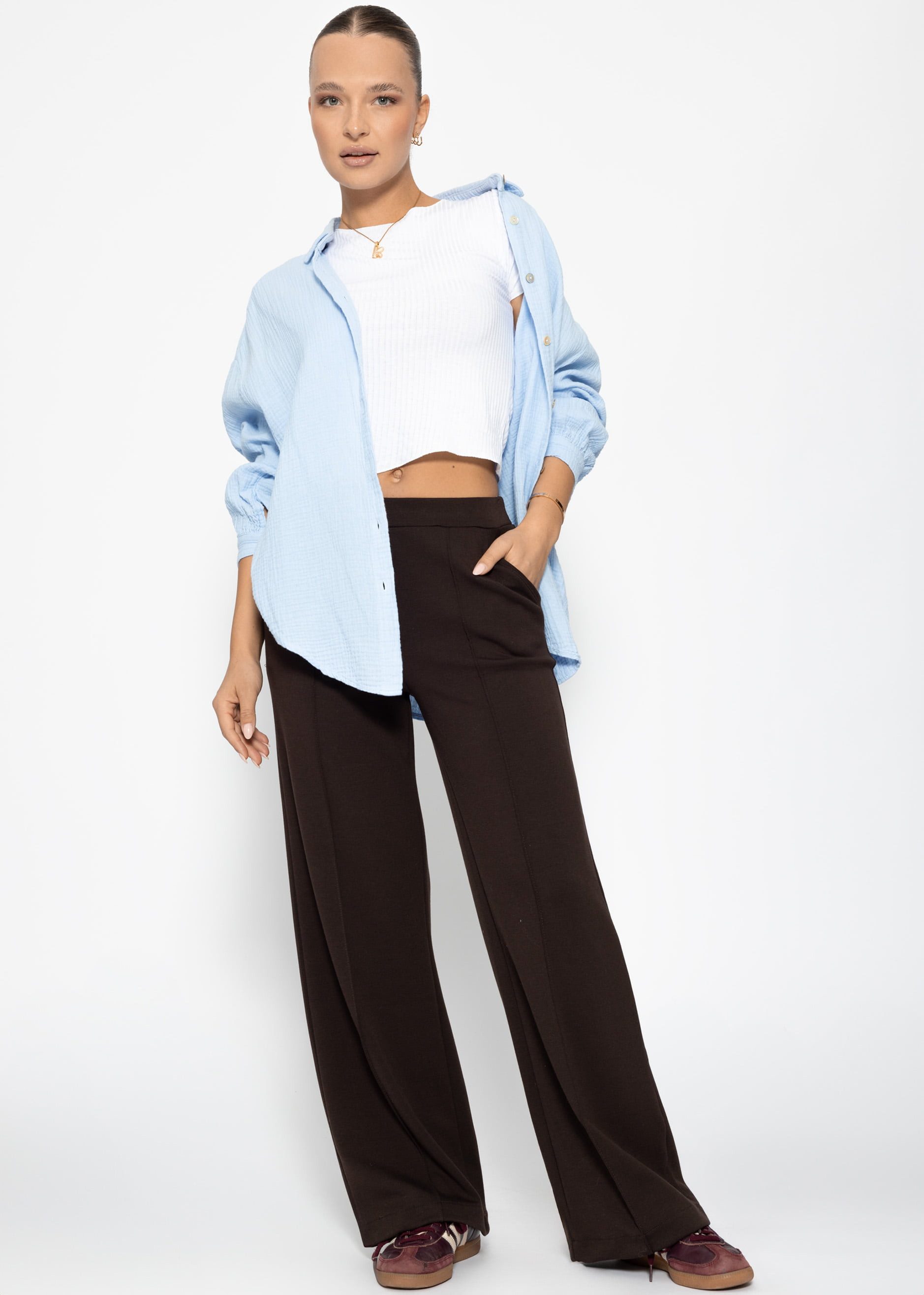 SASSYCLASSY Kurzarmshirt Geripptes T-Shirt Damen mit günstig online kaufen