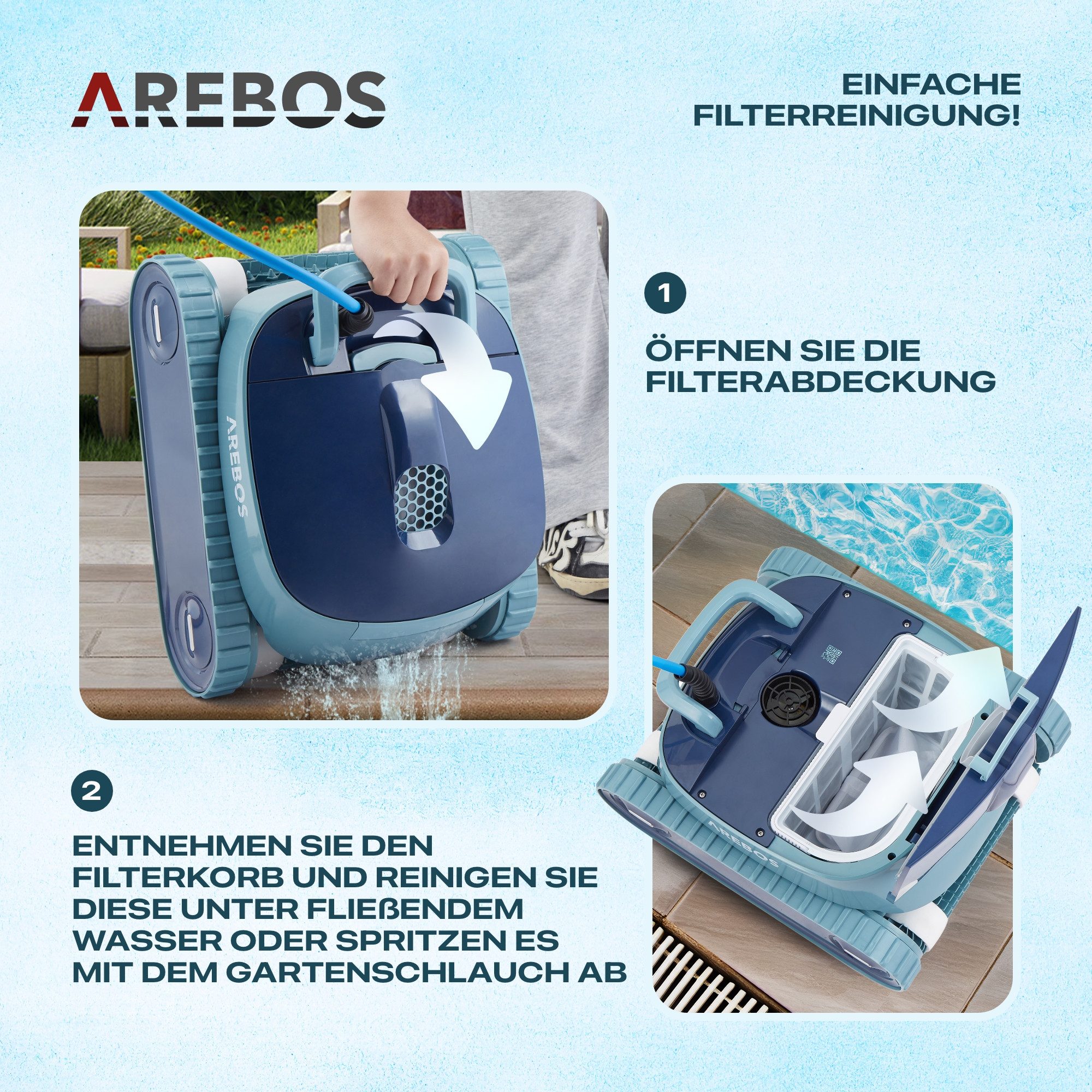 Lasuroa Poolroboter Haken Set - 2 Stück Halterungen Für Automatische Poolsauger