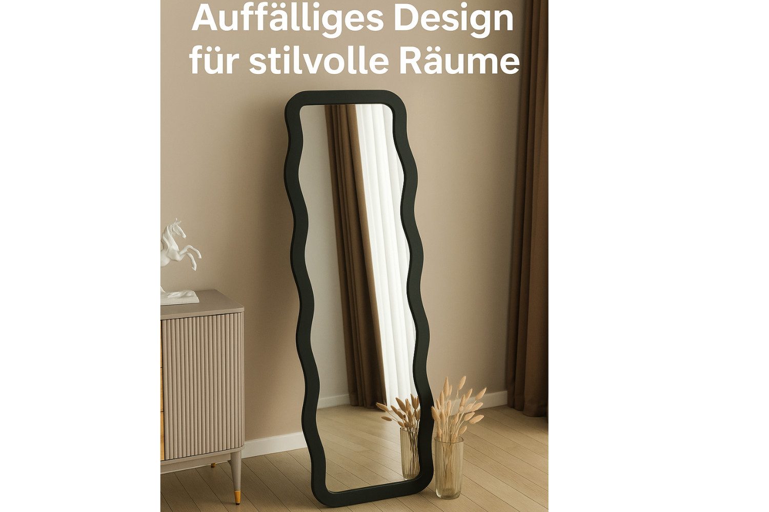 ibonto Standspiegel Design Ganzkörperspiegel Wellenform,freistehend oder günstig online kaufen