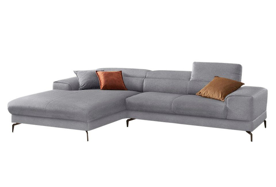 W.SCHILLIG Ecksofa Piedroo, Designsofa mit tollem Sitzkomfort, elegant und bequem, L-Form, Kopfteilverstellung, wahlweise mit Sitztiefenverstellung, Breite 303cm