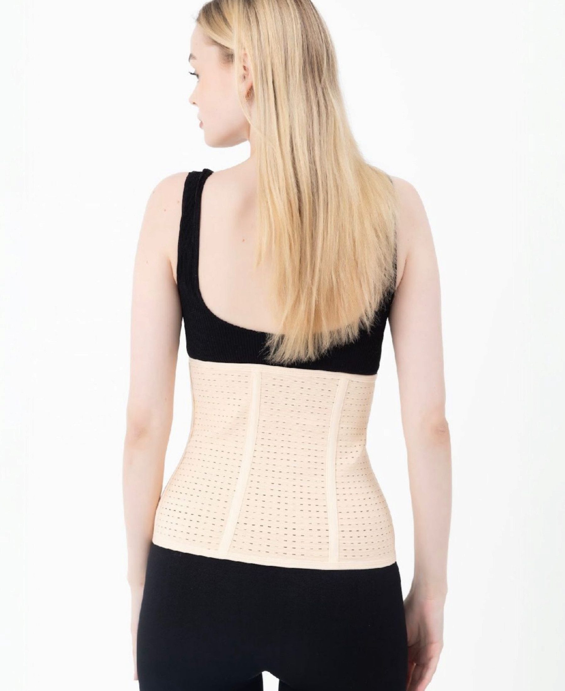 fashionshowcase Corsage Bauchweg Taillengürtel Shapewear mit Stützstäbchen Hakenverschluss (1-tlg) Figurformender Bauchformer Postpartum Gürtel