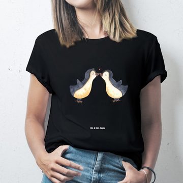 Mr. & Mrs. Panda T-Shirt Pinguin Liebe - Schwarz - Geschenk, T-Shirt, Tshirt, Liebespaar, Lust (1-tlg)