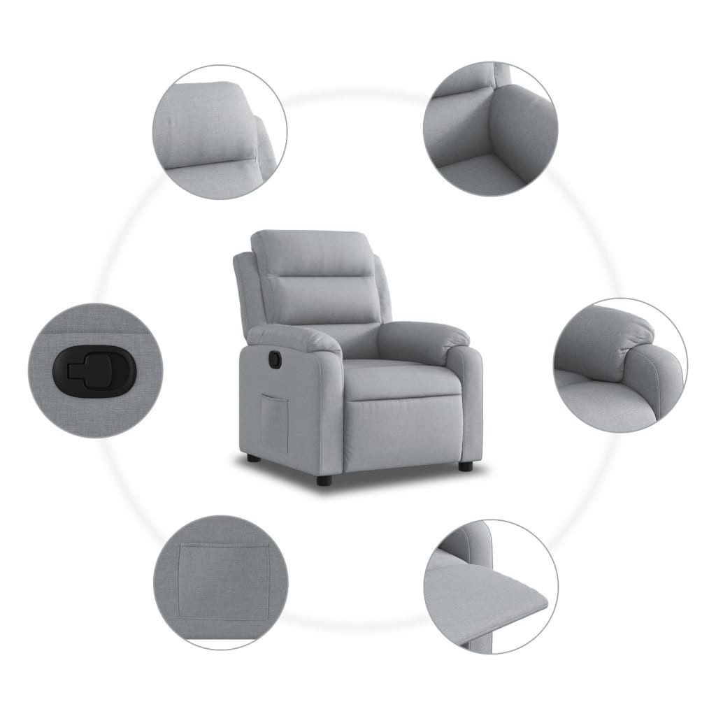 vidaXL Sessel Relaxsessel Hellgrau Stoff (1-St)