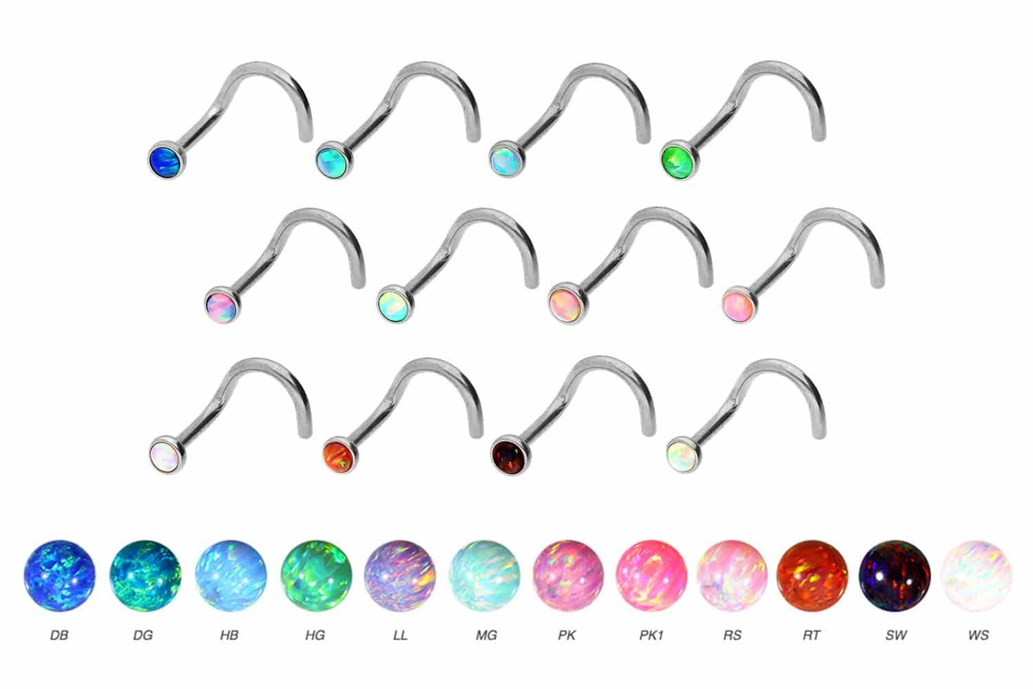 PIERCINGLINE Nasenpiercing Titan Nasenstecker Spirale DISC + SYNTHETISCHER günstig online kaufen