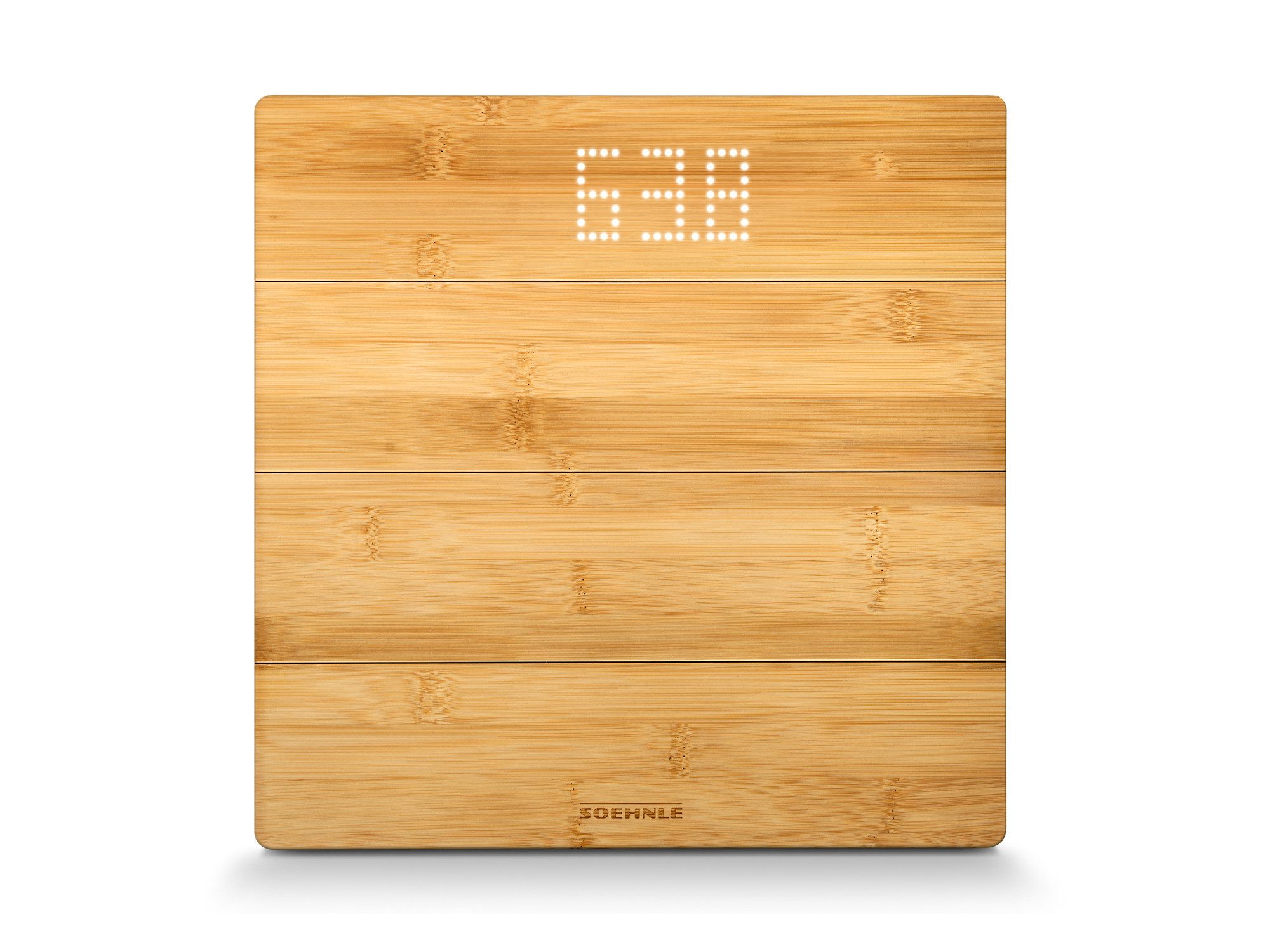 Soehnle Personenwaage Style Sense Bamboo Magic, 1-tlg., LED-Anzeige, bis 180kg, große Trittfläche aus Bambus, inkl. Batterien