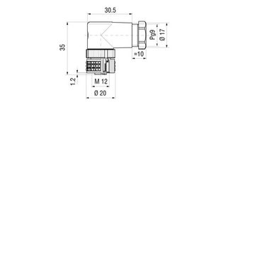 Hirschmann Steckdose Hirschmann 933 165-100-1 Sensor-/Aktor-Steckverbinder, unkonfektionier, ELWIST 4012 PG7