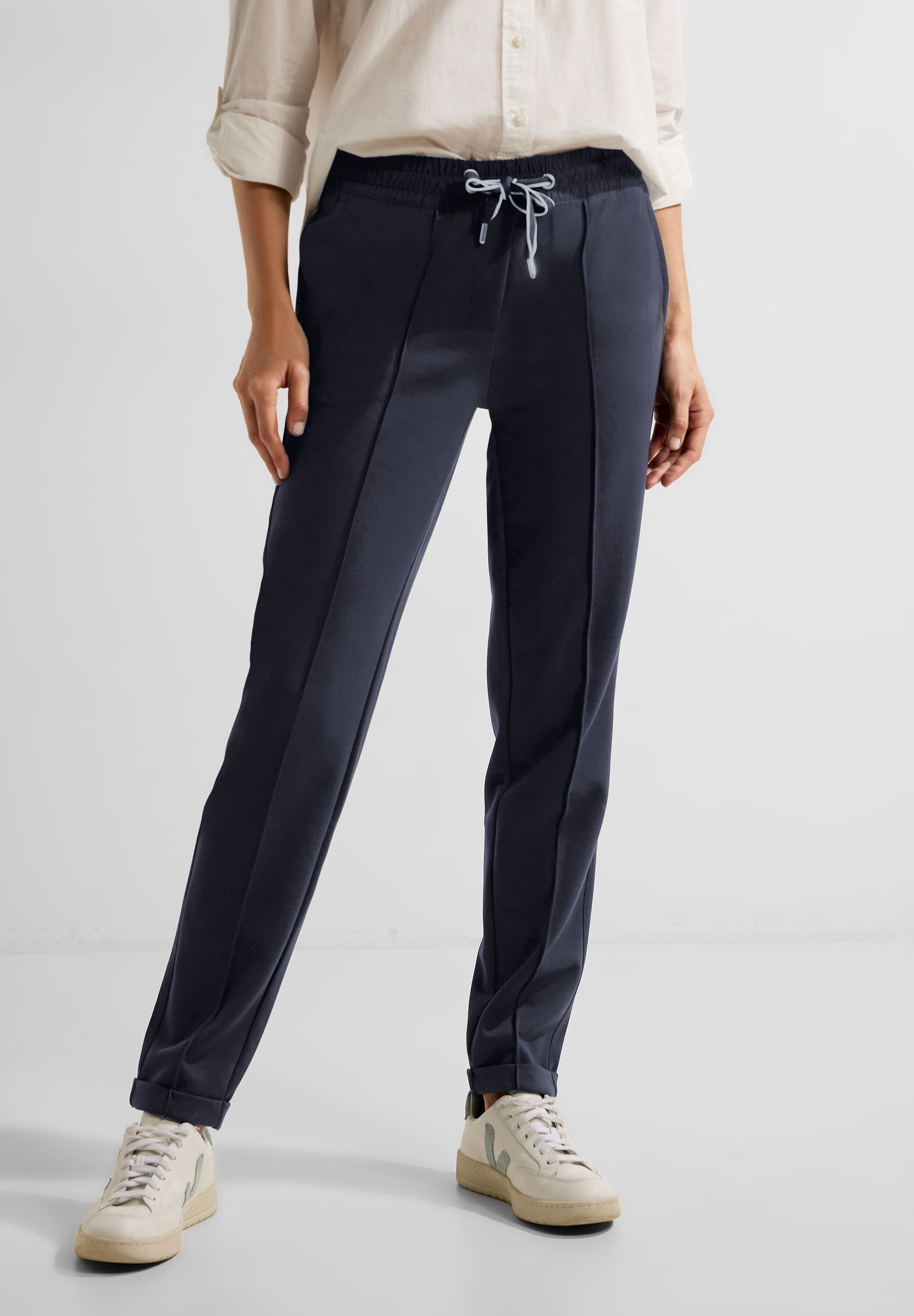 Cecil Jogg Pants Cecil Casual Fit Joggpants in Night Sky Blue (1-tlg)  Tunnelzugbändchen