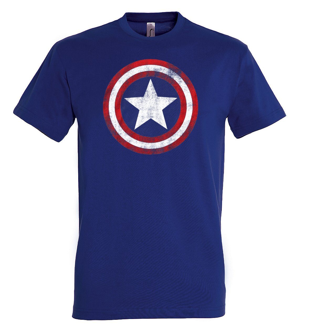 Frontprint mit America Designz trendigen Vintage Navyblau Herren T-Shirt Youth T-Shirt