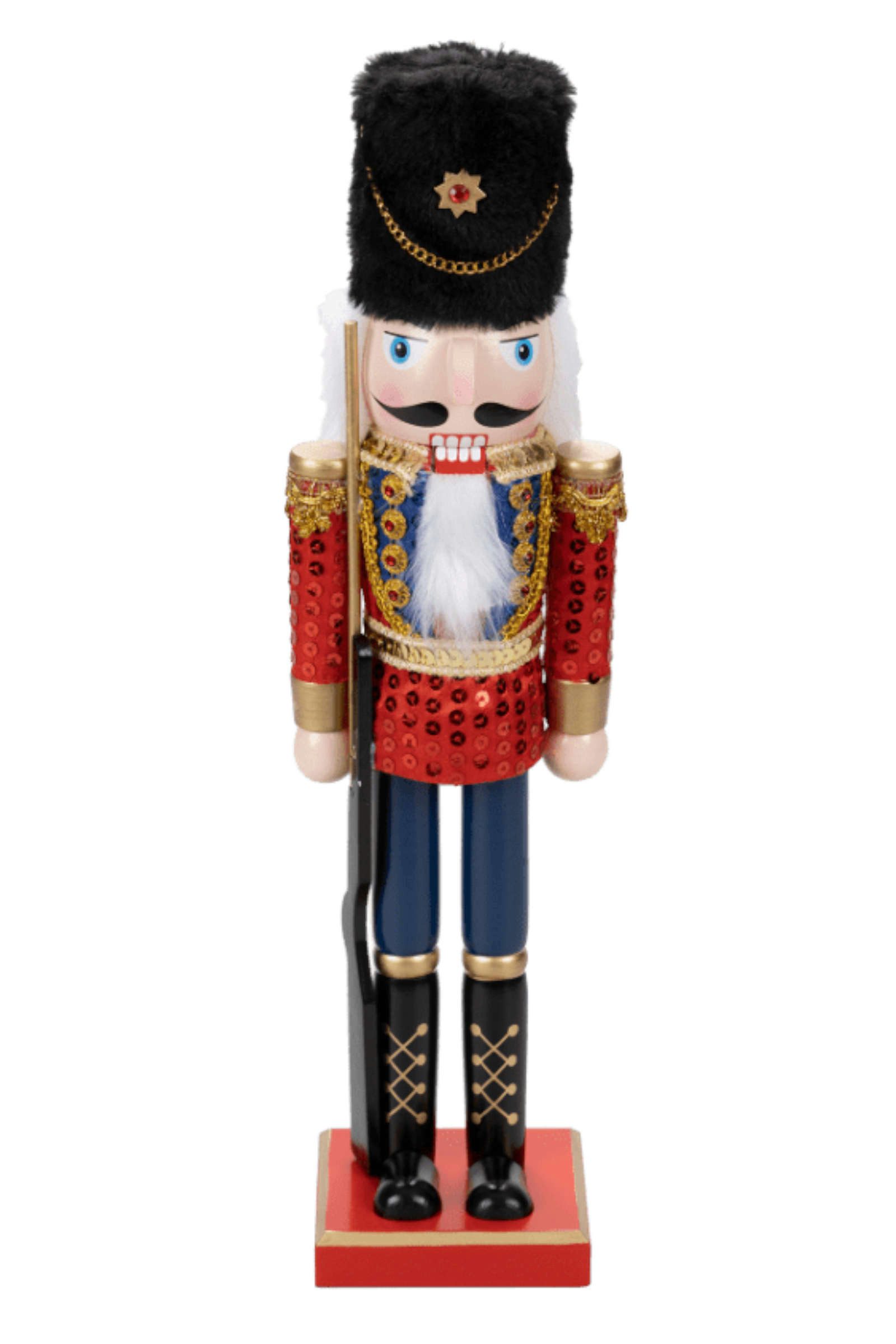 Home Creation Nussknacker Home Creation Nussknacker Figur aus Holz ca. 38 cm Blau / Rot, (Dekoartikel, 1-tlg)