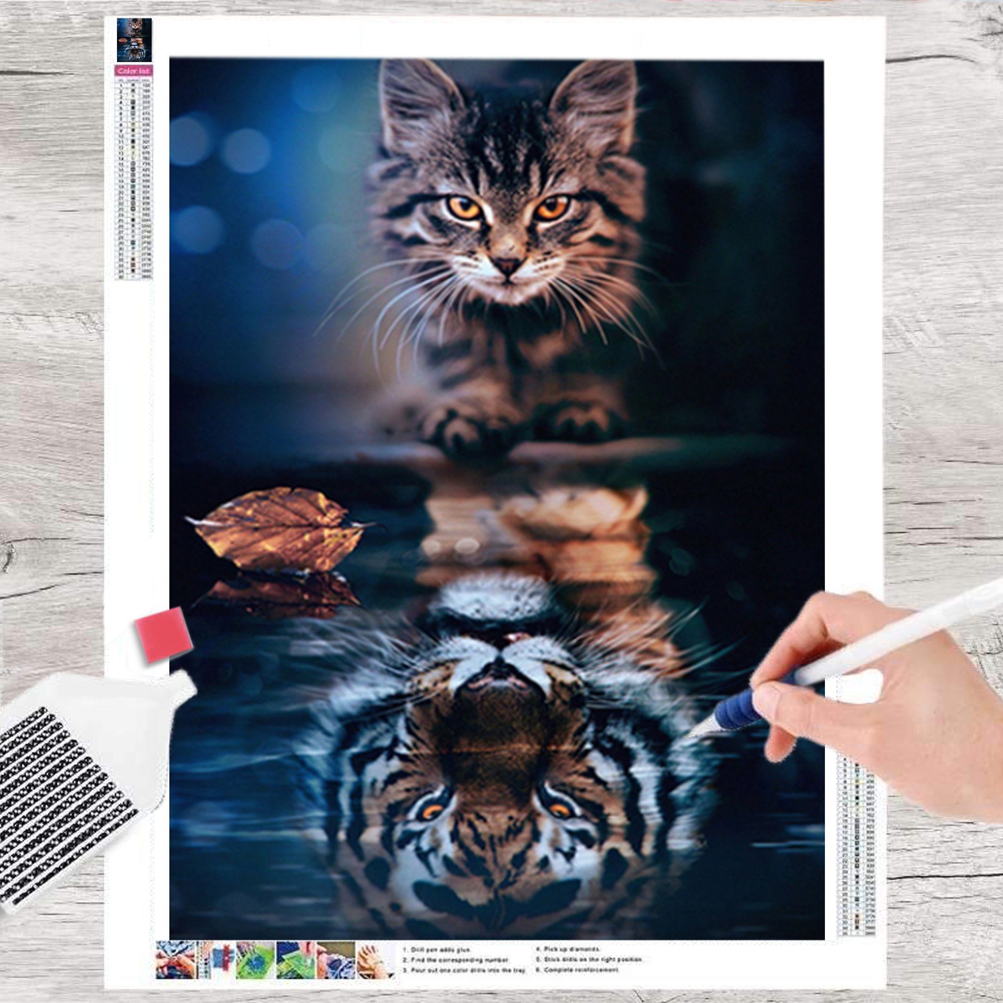 bilder Katze Gemälde Diamond Painting und GOLDEN ( GOLDEN zubehör Tiger) Weihnachten