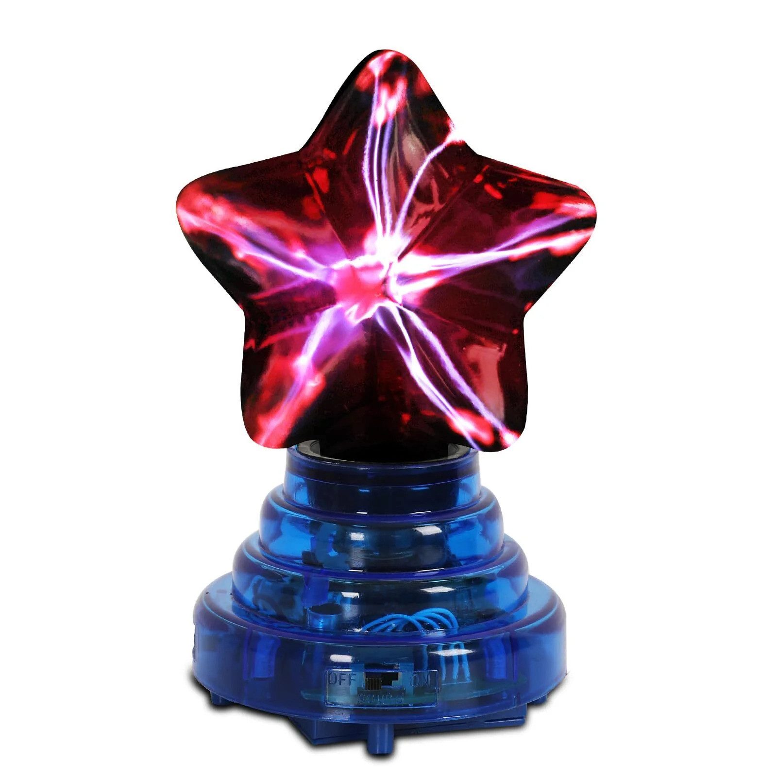 Riserva Schreibtischlampe Magische Plasmakugel 10cm, Stern-Design, Rot, Touch & Sound