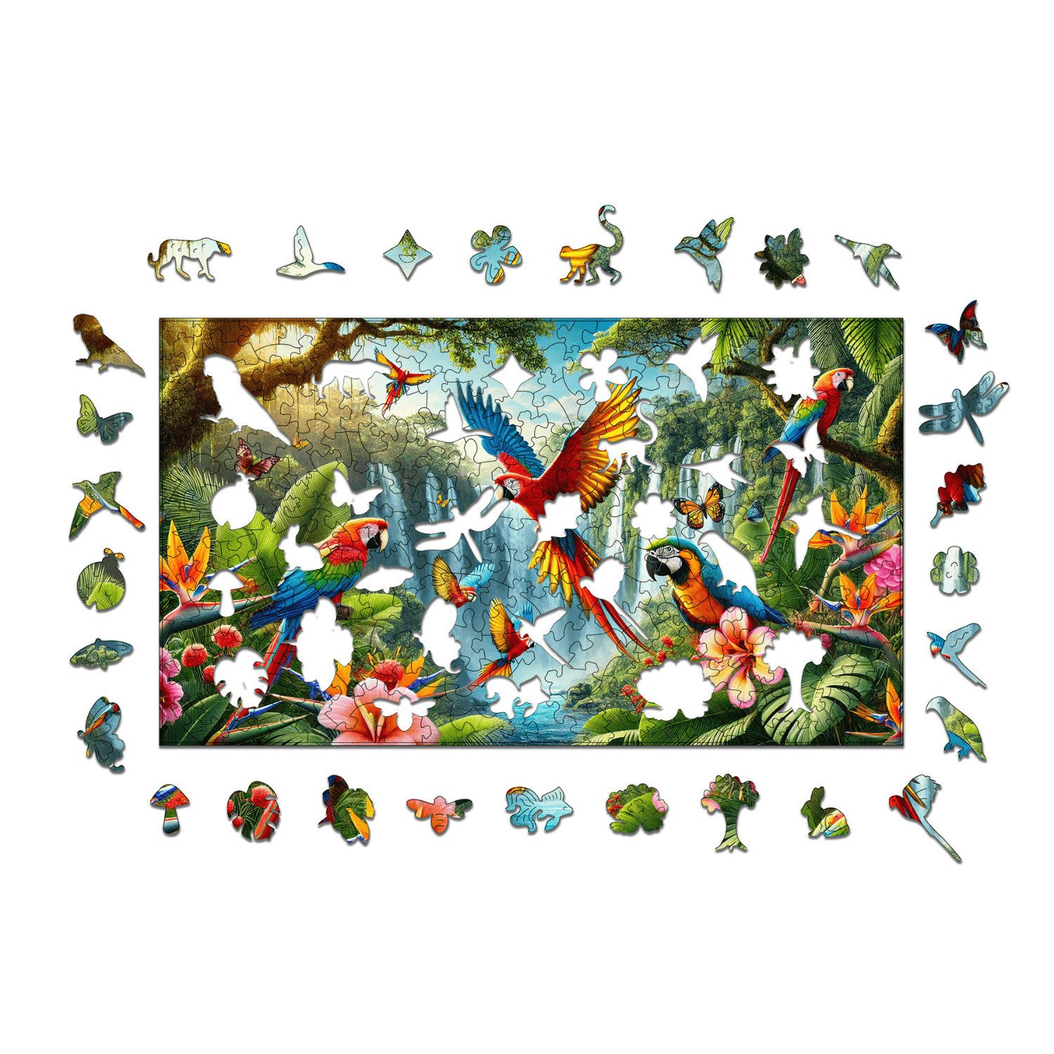 MagicHolz Puzzle Papageieninsel Holzpuzzle (2D), 310 Puzzleteile