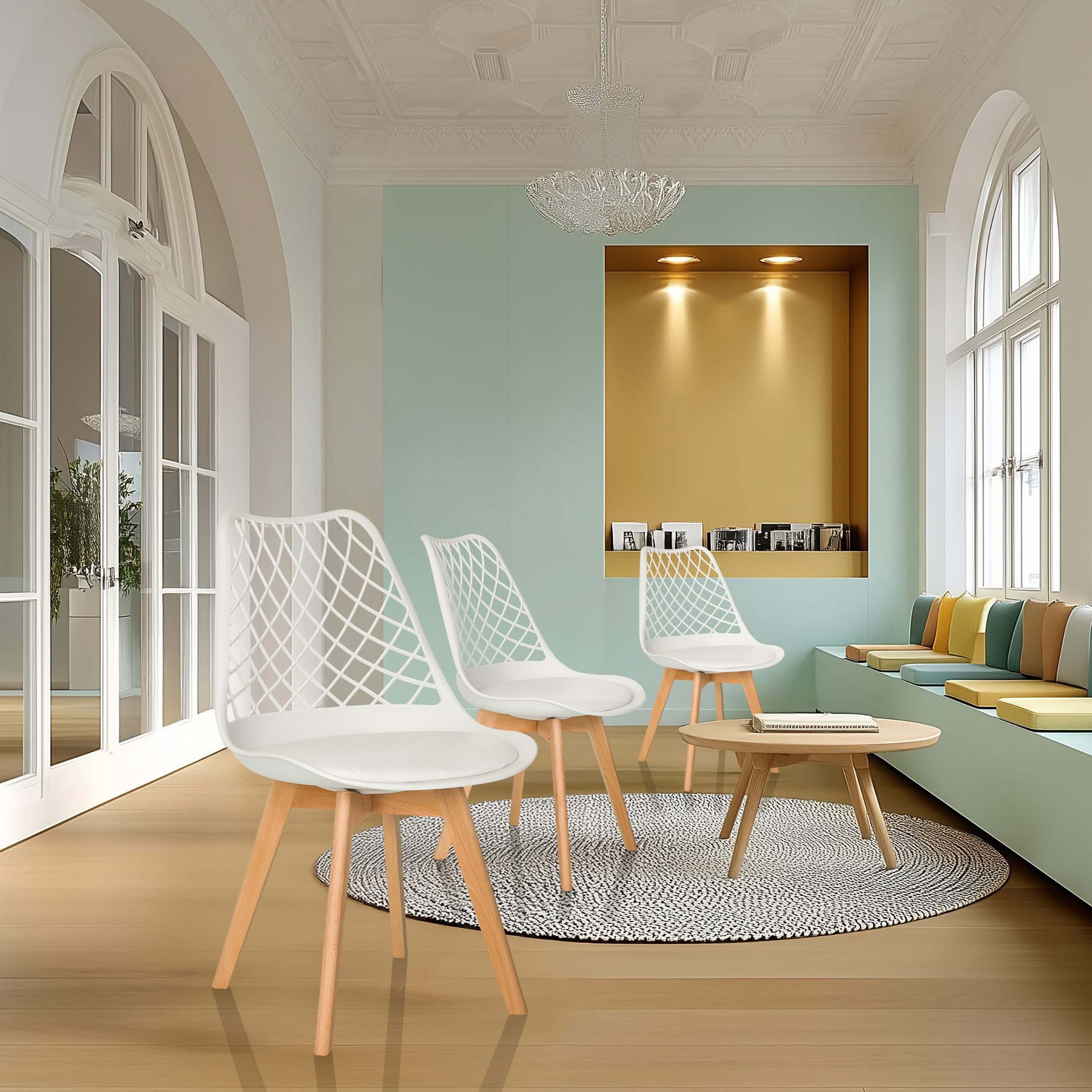 hjh LIVING Schalenstuhl Schalenstuhl SCANDI HOL Kunststoff ohne Armlehnen ( günstig online kaufen