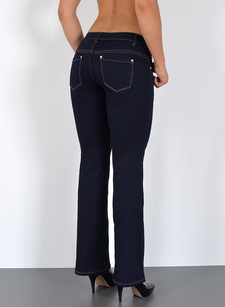ESRA Bootcut-Jeans Damen Schlagjeans mit weitem Bein und Stretch bis Große Größen B5 Flared Jeans Damen Bootcut Hose Stretch-Jeans mit Schlag – Bild 3 von 3