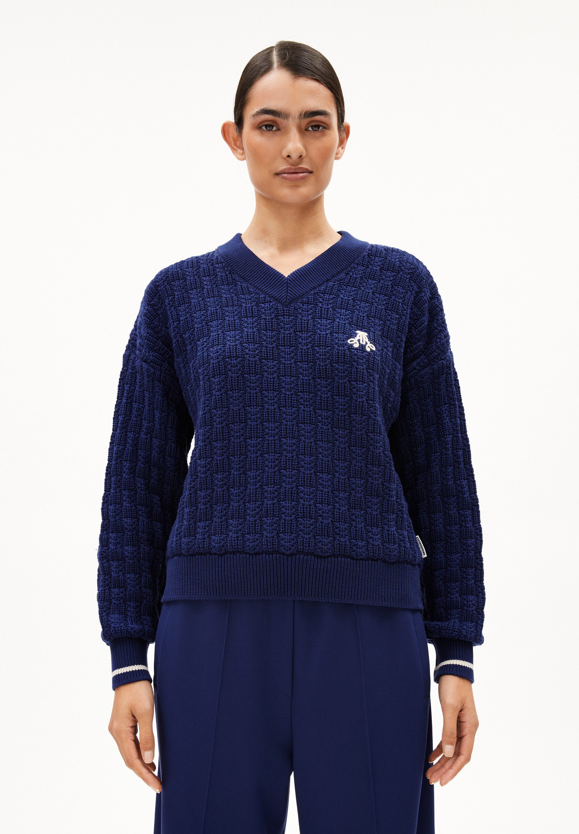 Armedangels Вязаные свитера CAARLAS STRUCTURE Пуловеры aus Bio-Baumwolle (Loose Fit) V-Ausschnitt