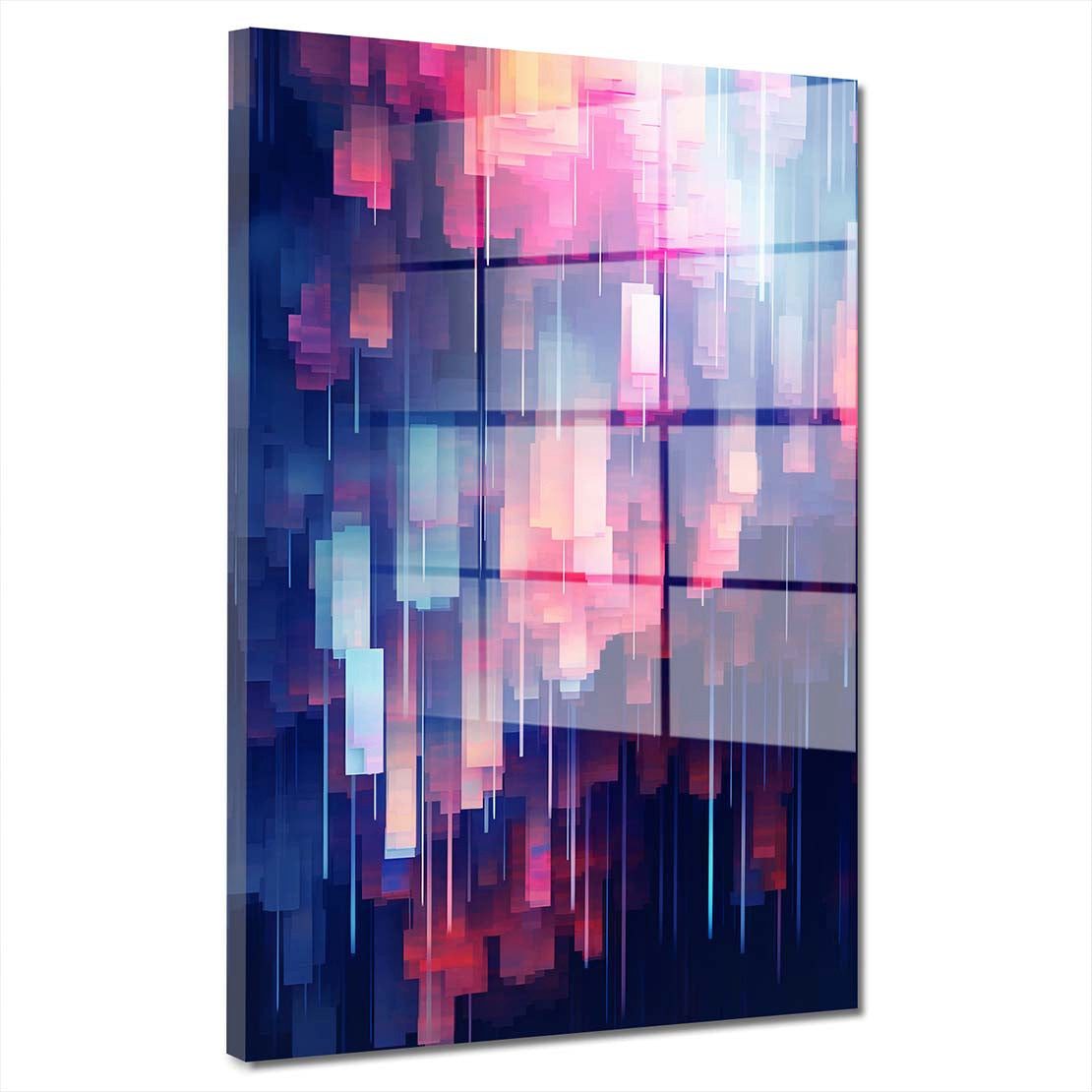 Artedinoi Acrylglasbild Abstrakt pink und blau verschmilzt Acrylglas Wandbild Bild Wanddeko Wo