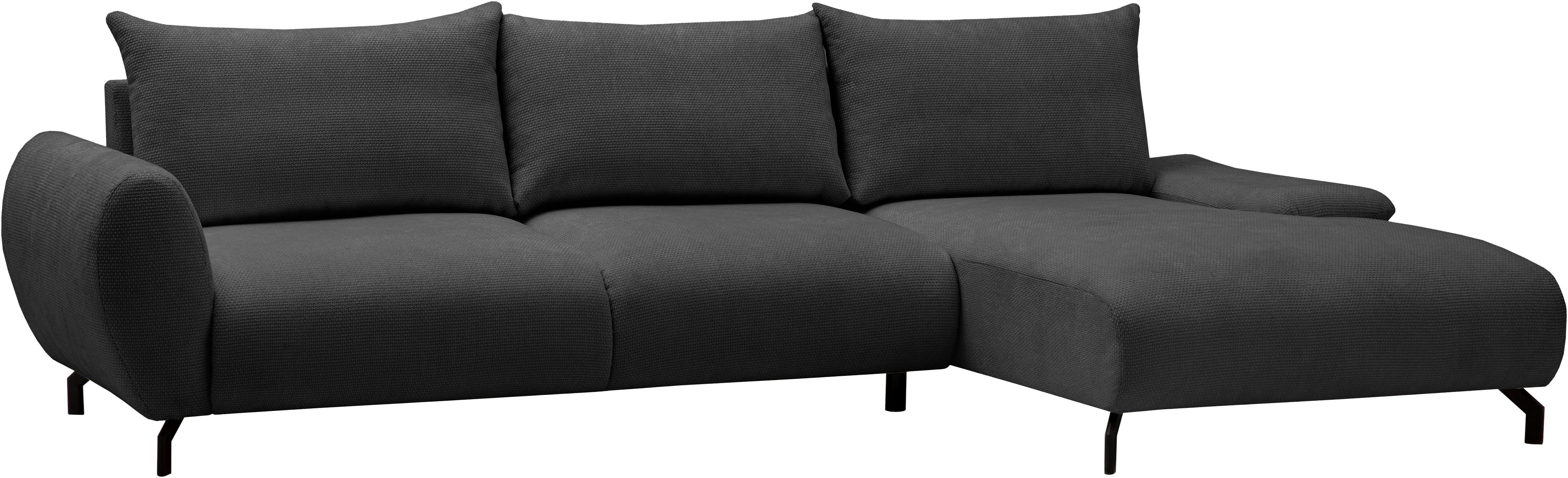 OTTO home Ecksofa KELLIE, L-Form, 315 cm, verstellbare Armlehne, Metallfüße, wahlweise Recamiere links o. rechts, Chenille-Stoff, hoher Sitzkomfort