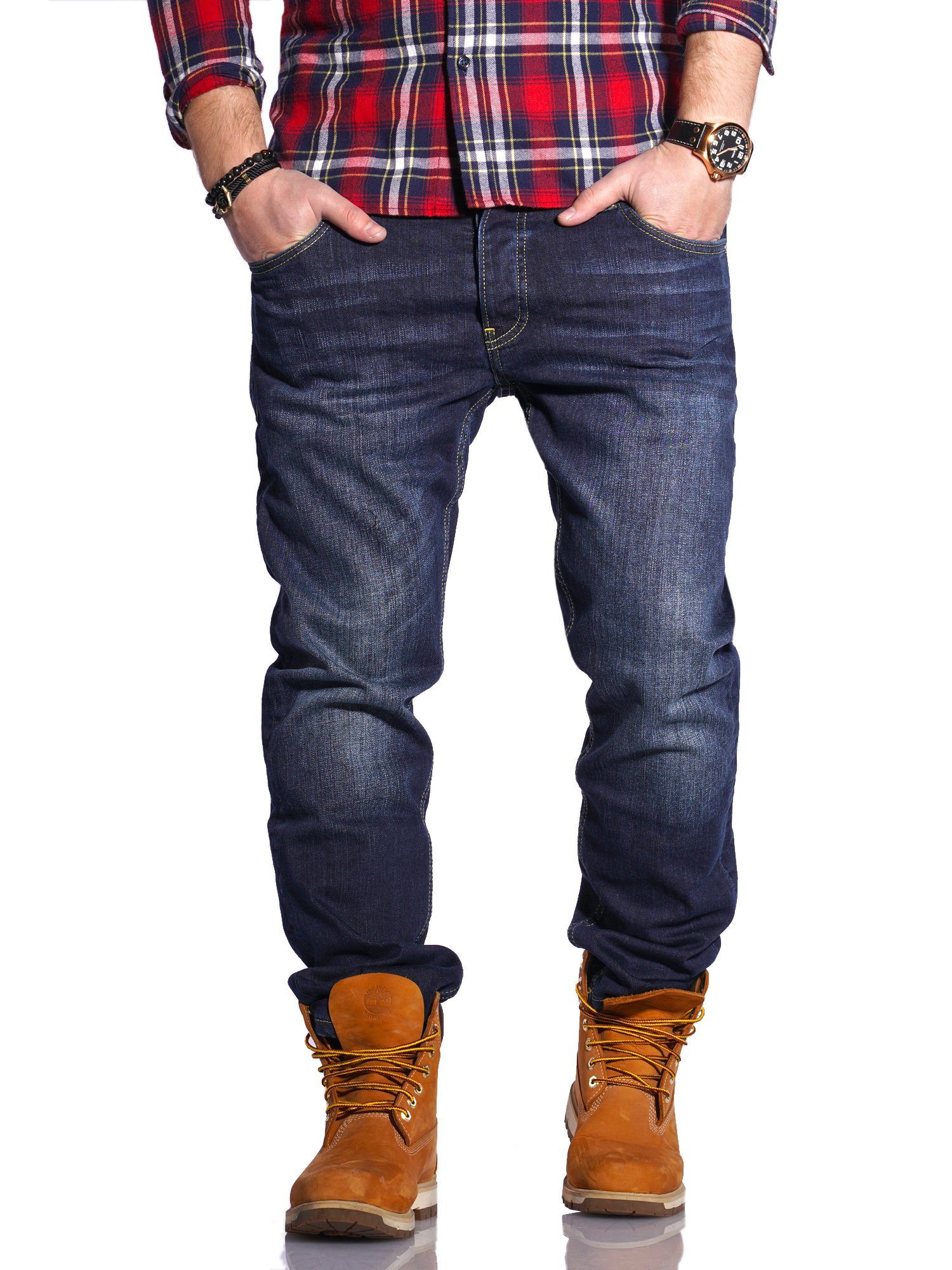 Nick Straight-Jeans geraden dunkelblau Rello & Schnitt Reese im