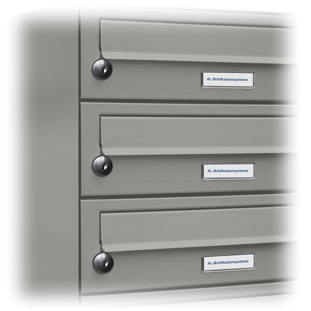 AL Briefkastensysteme für Aluminiumgrau Wandbriefkasten 9007 RAL Briefkasten 3x1 Außen Wand 3er Premium