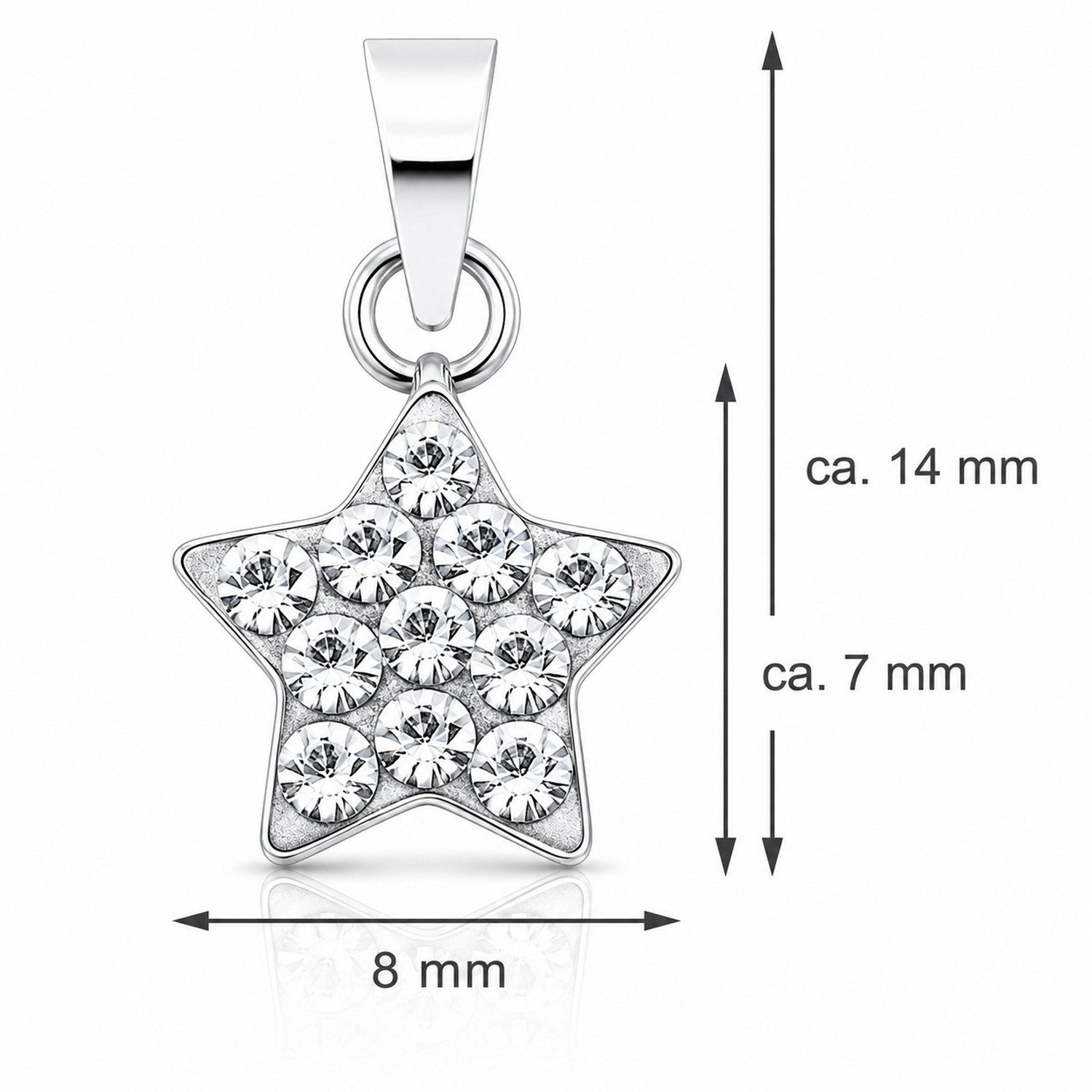 LUISIA® Kettenanhänger "Stern" mit Kristallen von Swarovski® - 925 Sterling Silber (inkl. Schmuckbox)