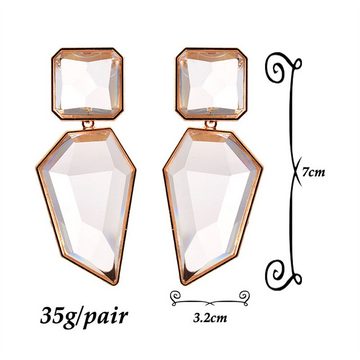 Dekorative Paar Ohrhänger Klare Strass-Ohrringe, elegante Ohrringe für Damen