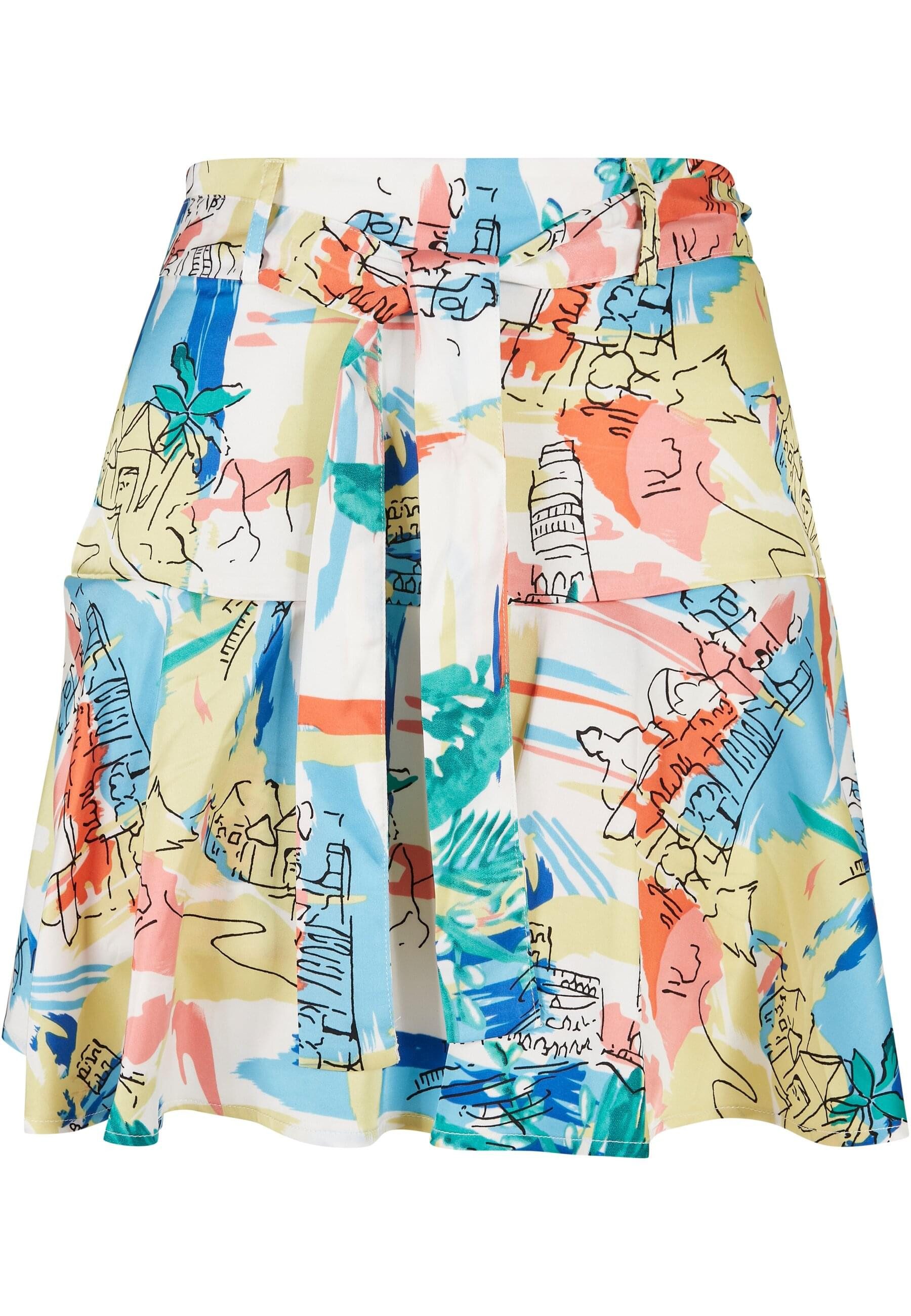 URBAN CLASSICS Sommerrock "Urban Classics Damen Ladies AOP Satin Mini Skirt günstig online kaufen